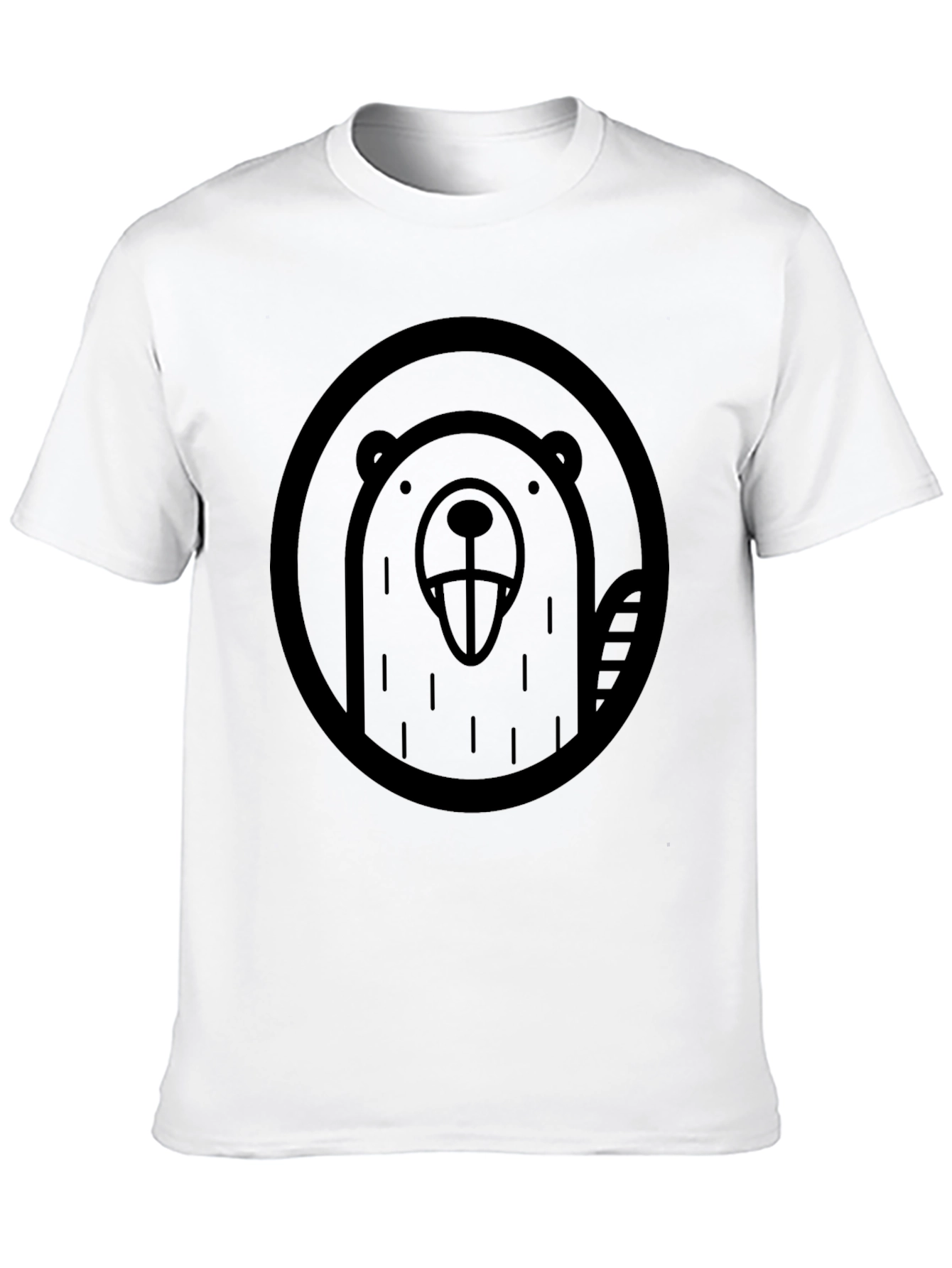 Mens Black Beaver Graphic T-Shirt