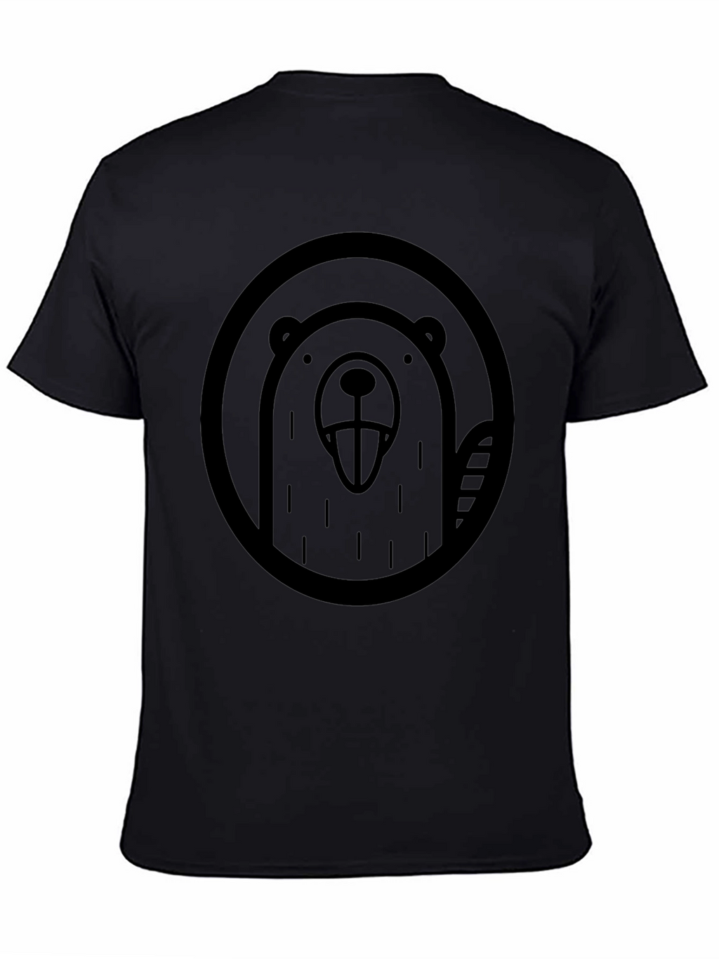 Mens Black Beaver Graphic T-Shirt