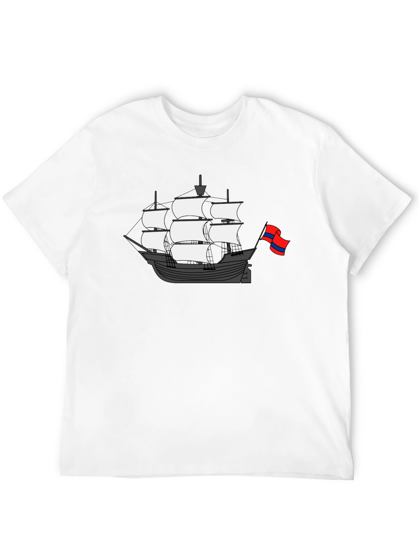 Sailing Ship Graphic T-Shirt - Black
