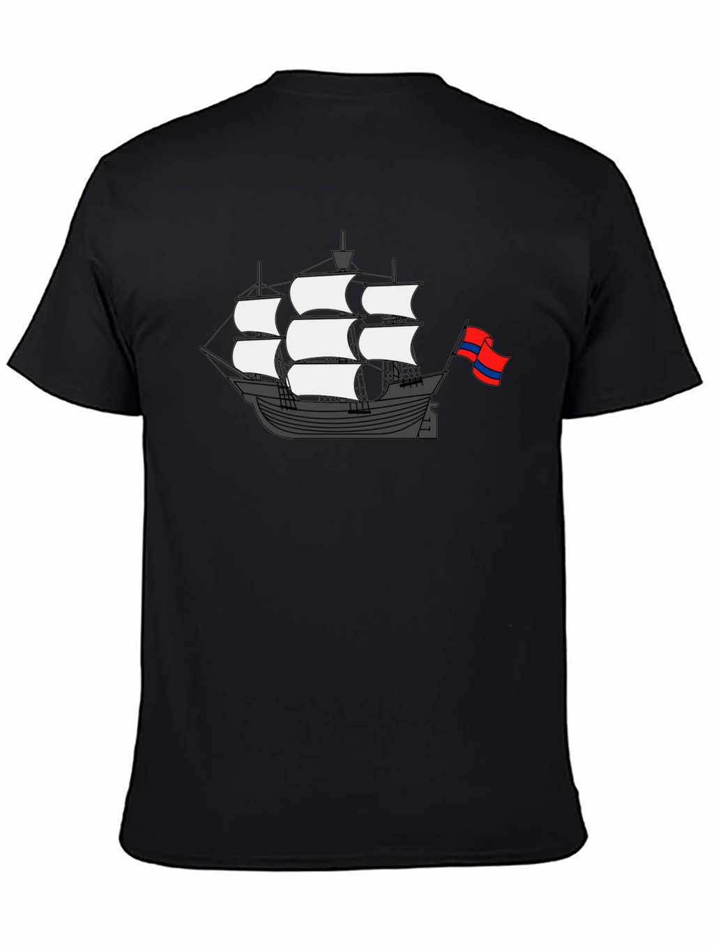 Sailing Ship Graphic T-Shirt - Black