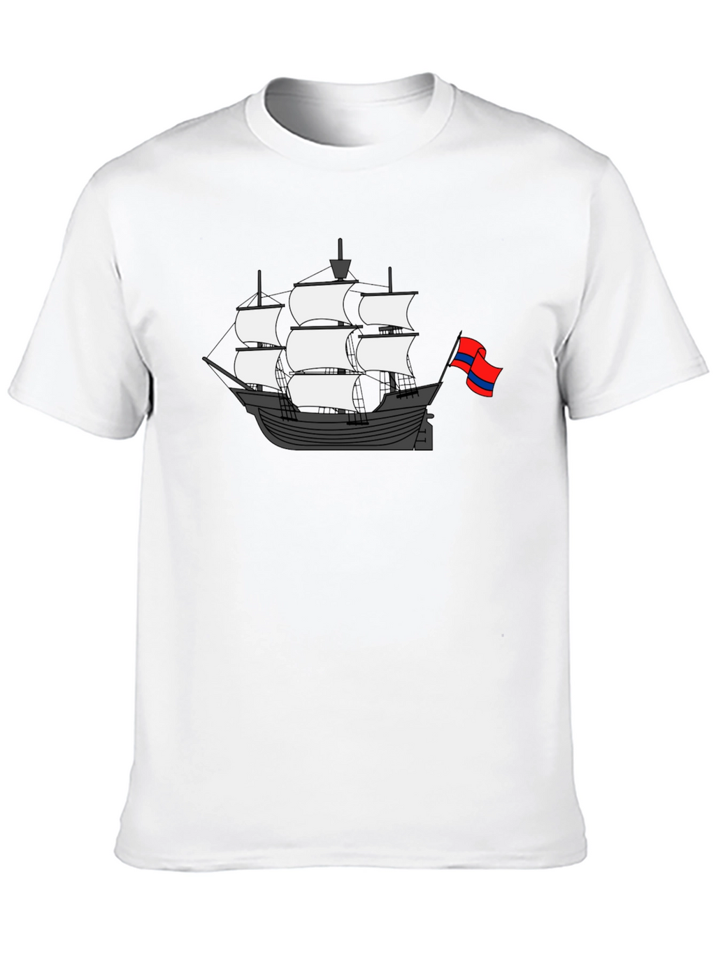 Sailing Ship Graphic T-Shirt - Black