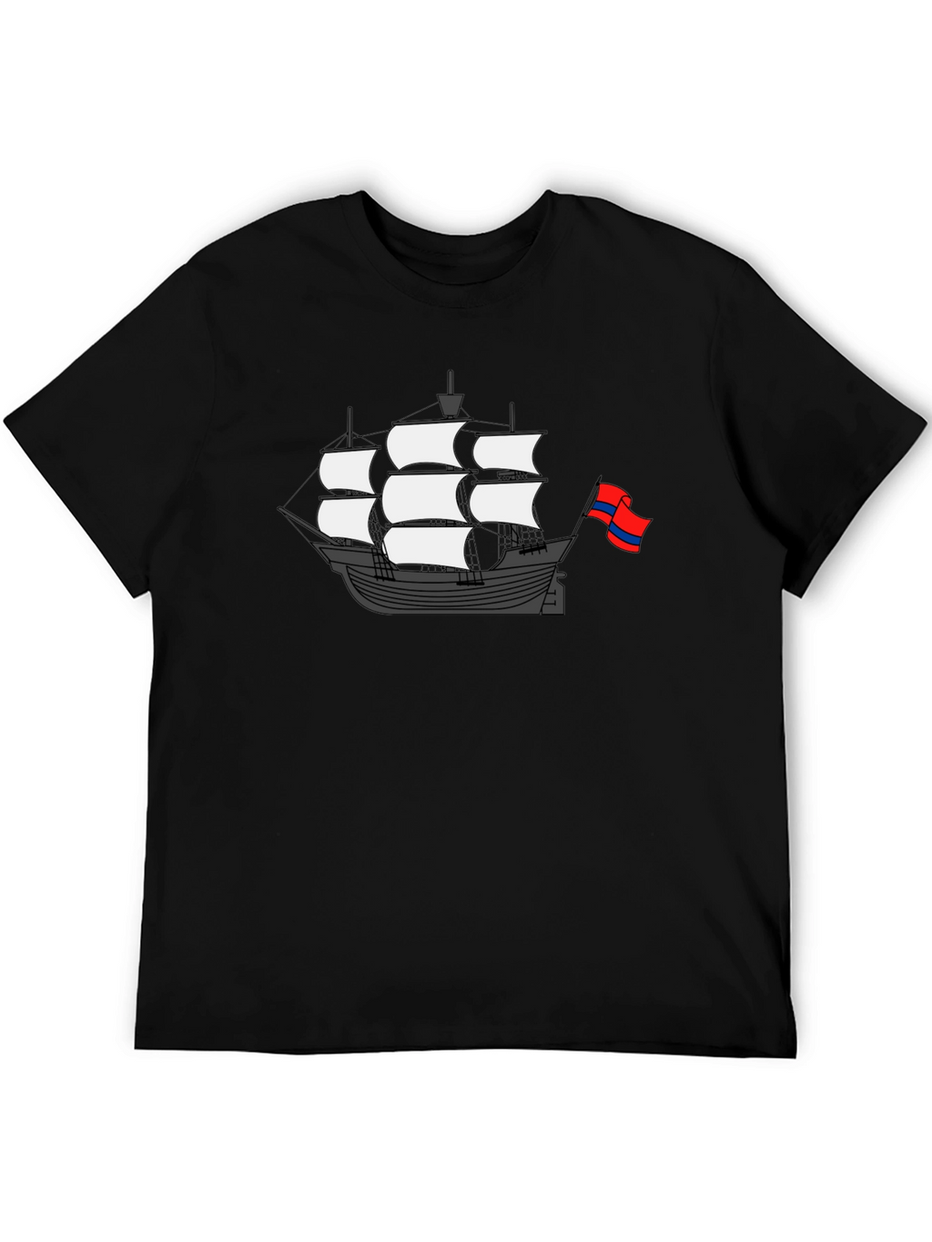 Sailing Ship Graphic T-Shirt - Black