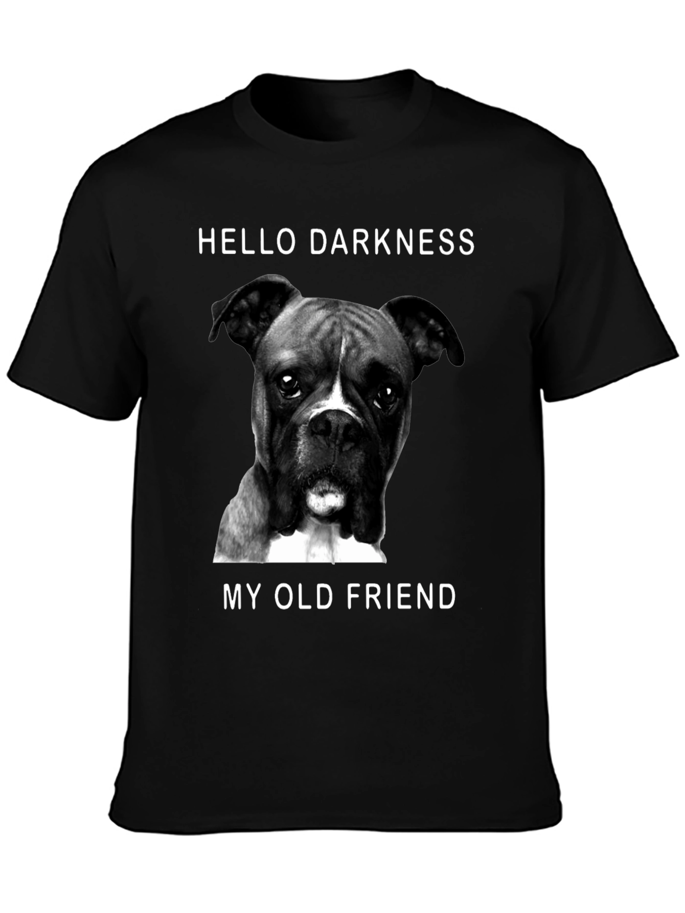 Hello Darkness My Old Friend Boxer Dog Graphic T-Shirt