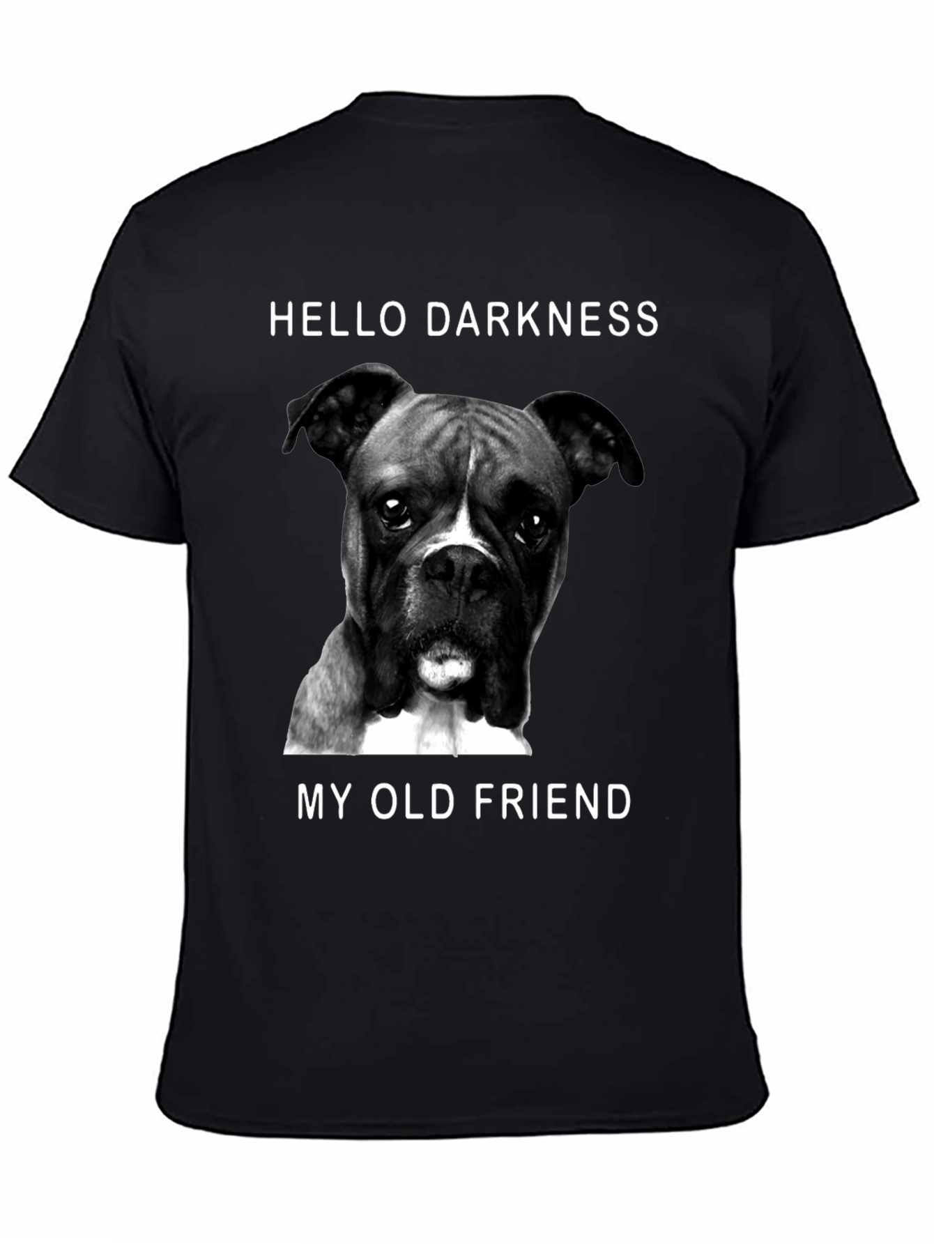 Hello Darkness My Old Friend Boxer Dog Graphic T-Shirt