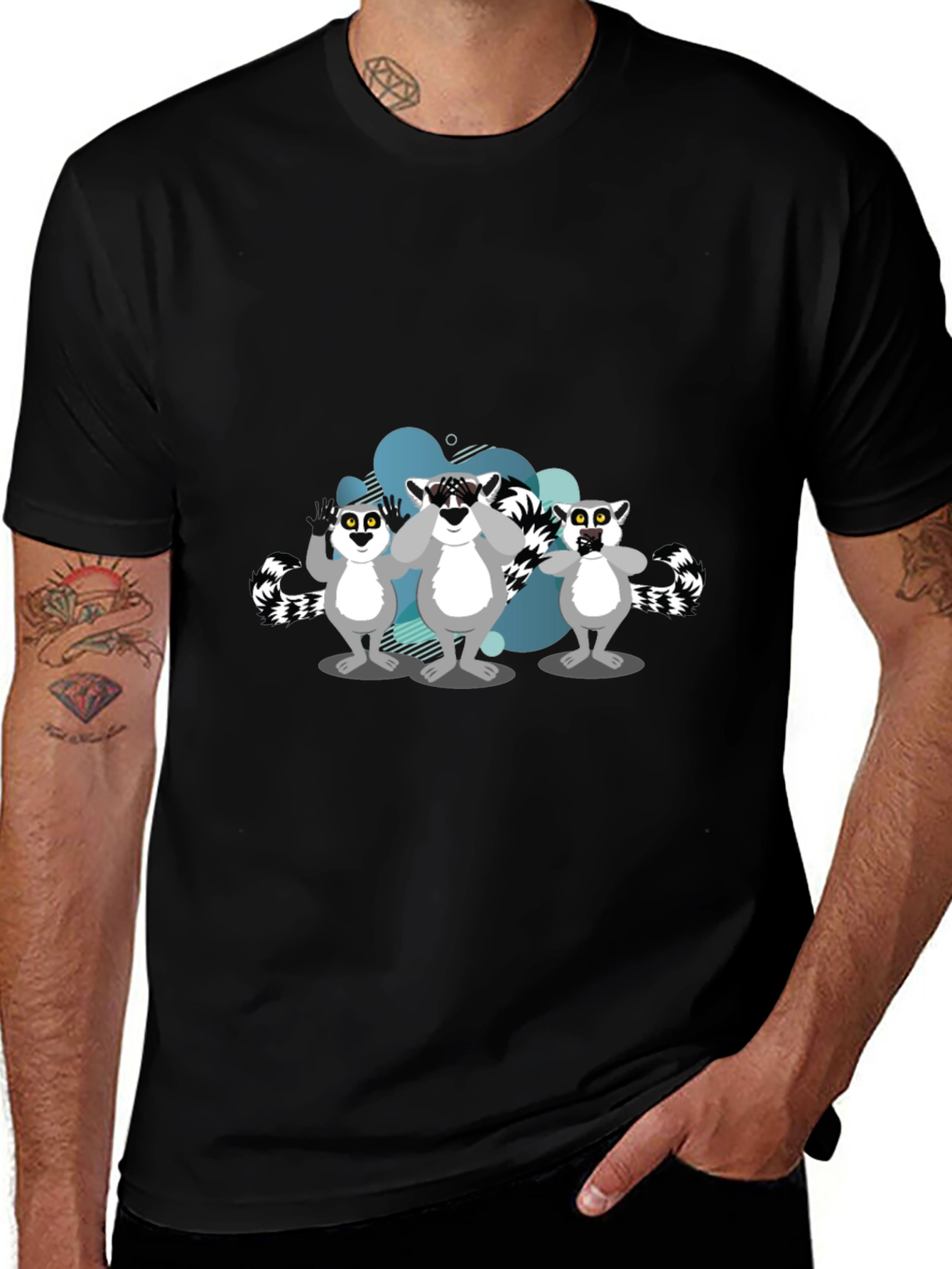 Lemur Graphic Black T-Shirt