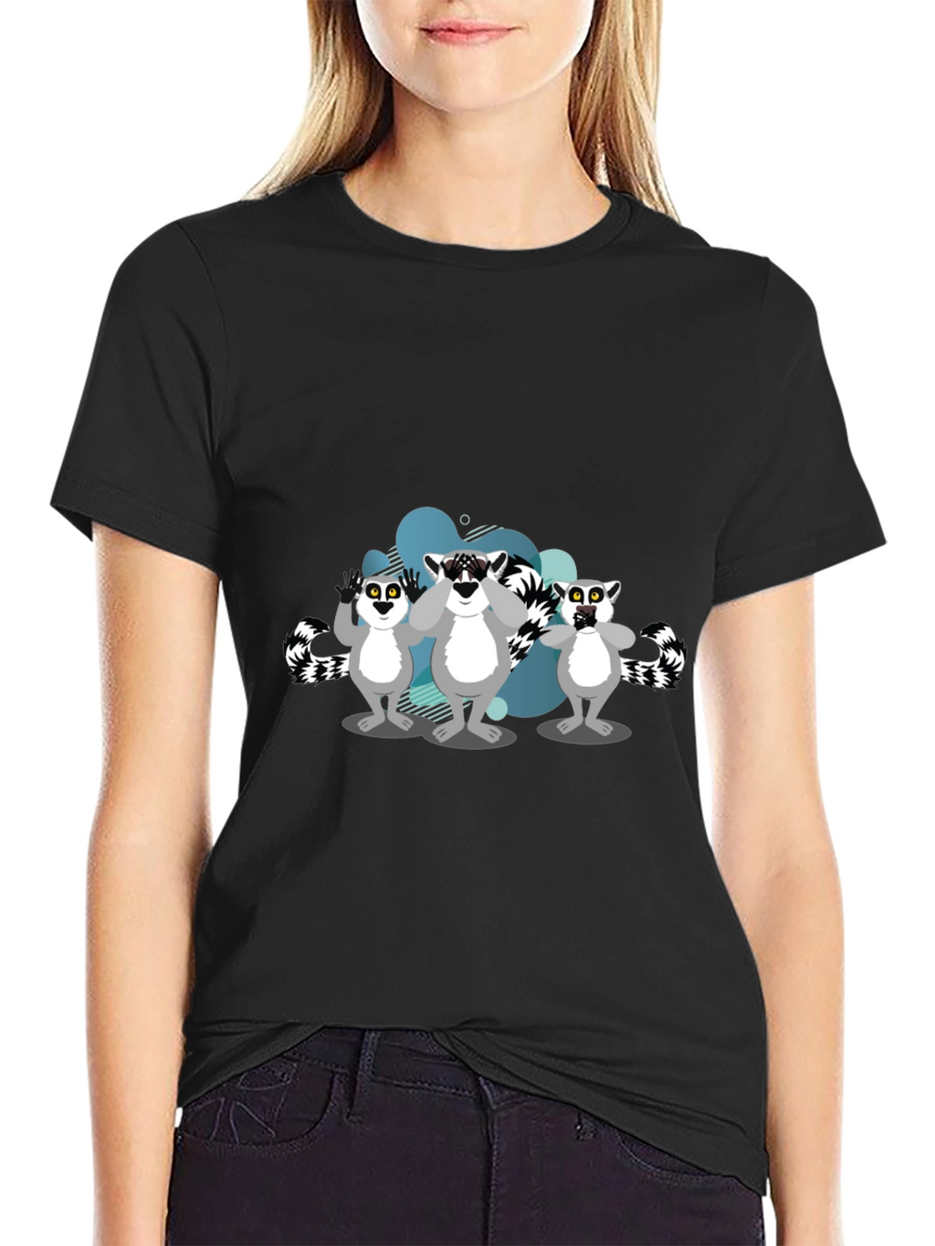Lemur Graphic Black T-Shirt