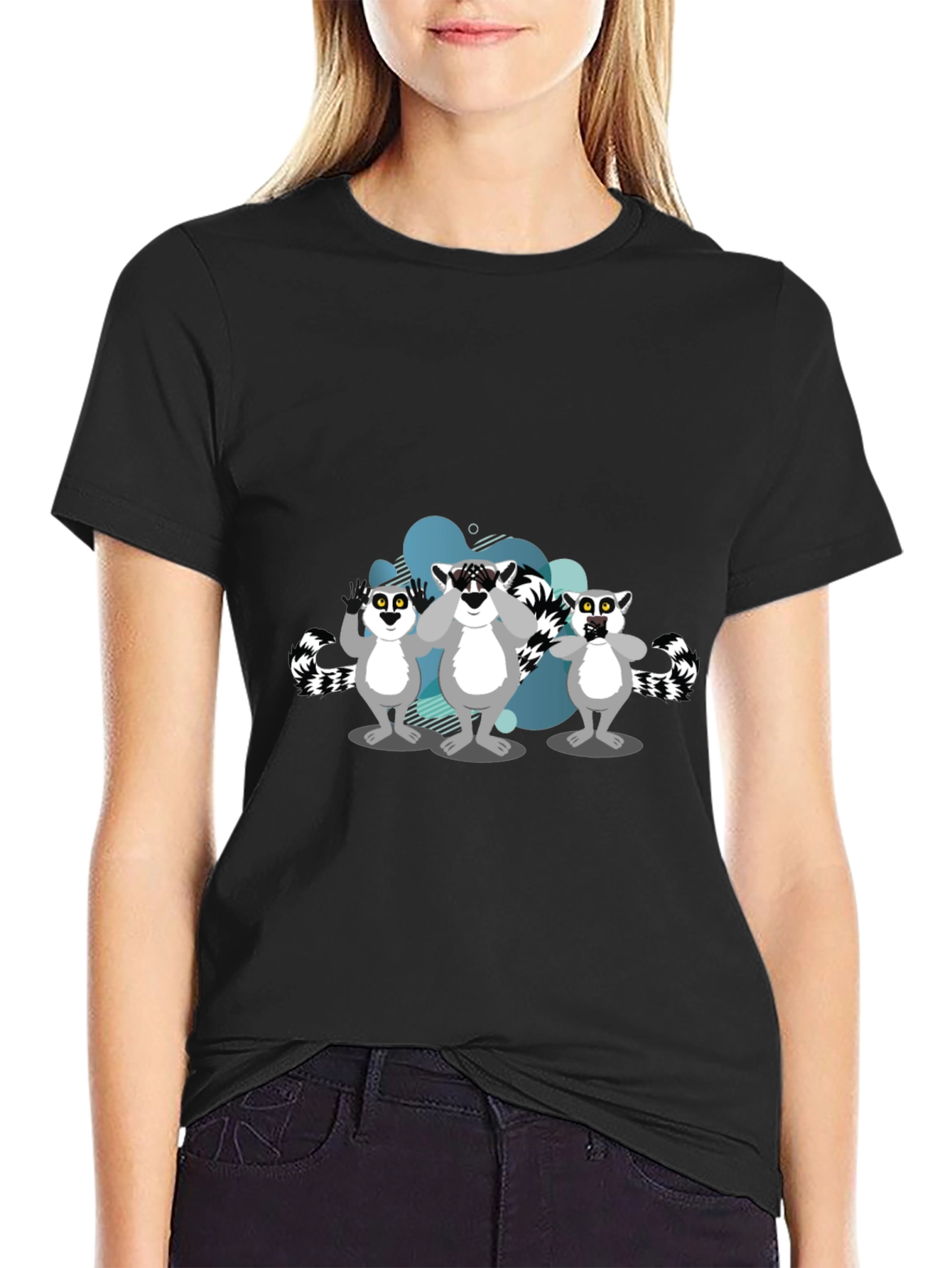 Lemur Graphic Black T-Shirt