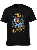 Stay Hungry Lion Gym Workout T-Shirt