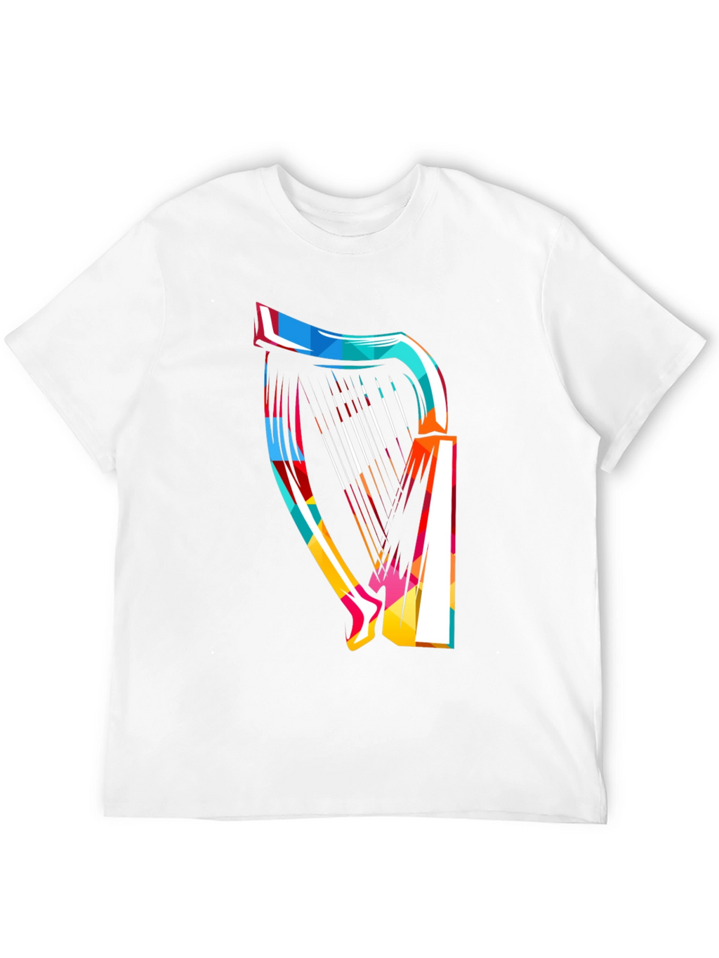 Abstract Harp Graphic Tee - Modern Music Lover Shirt