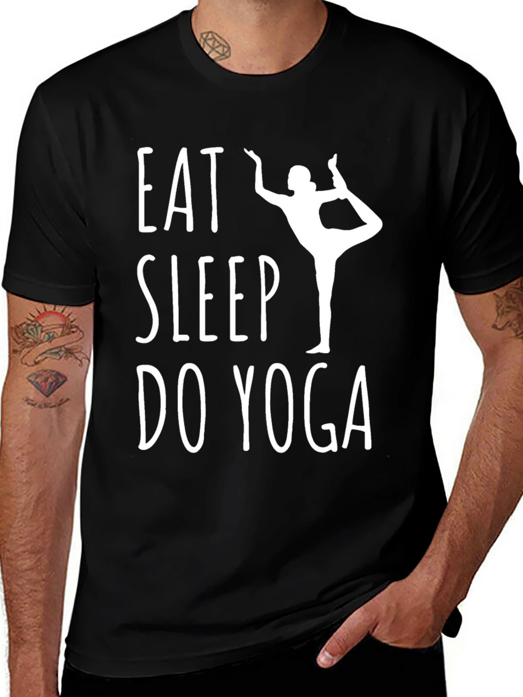 Eat Sleep Do Yoga Black T-Shirt