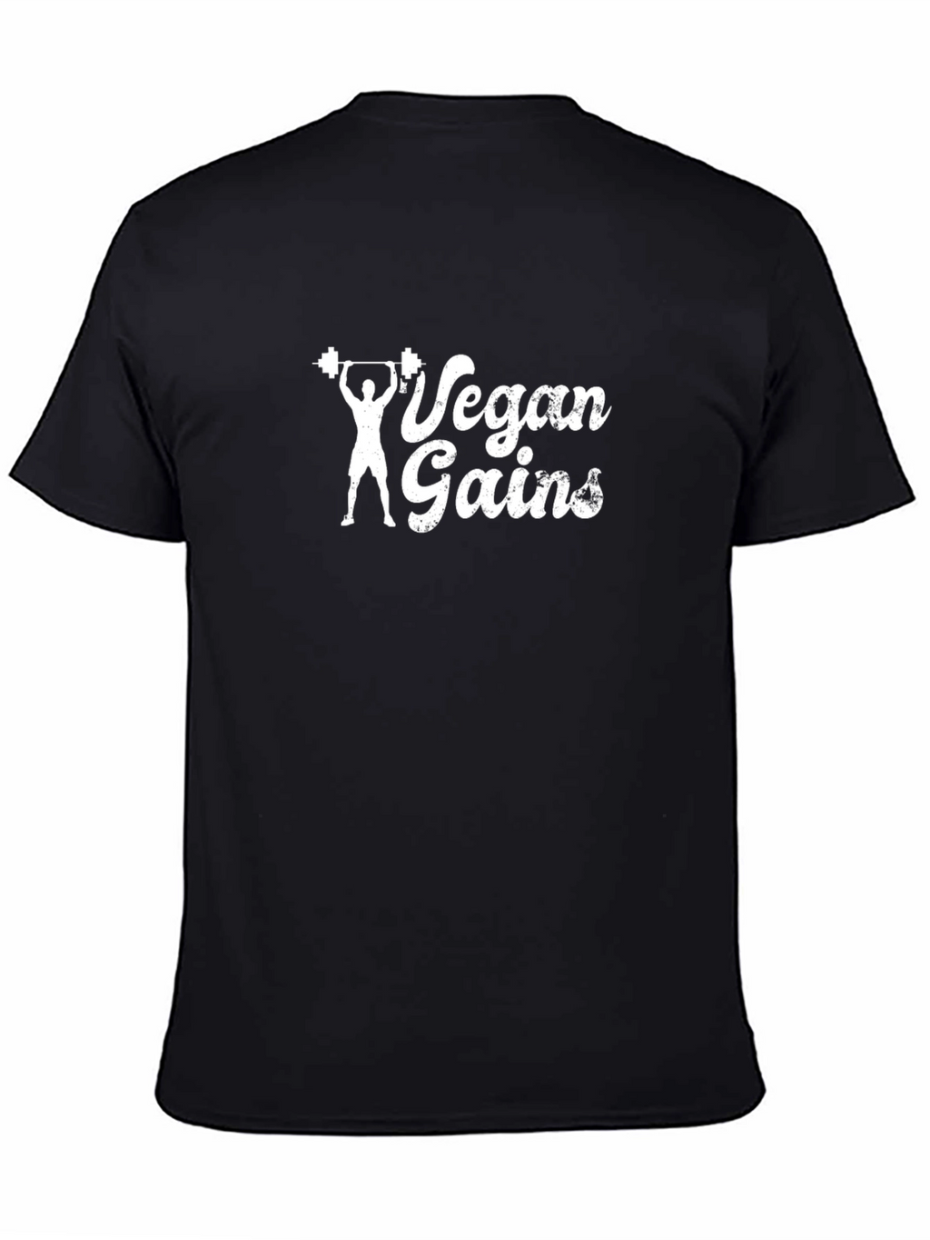 Vegan Gains Black T-Shirt | Weightlifting Apparel