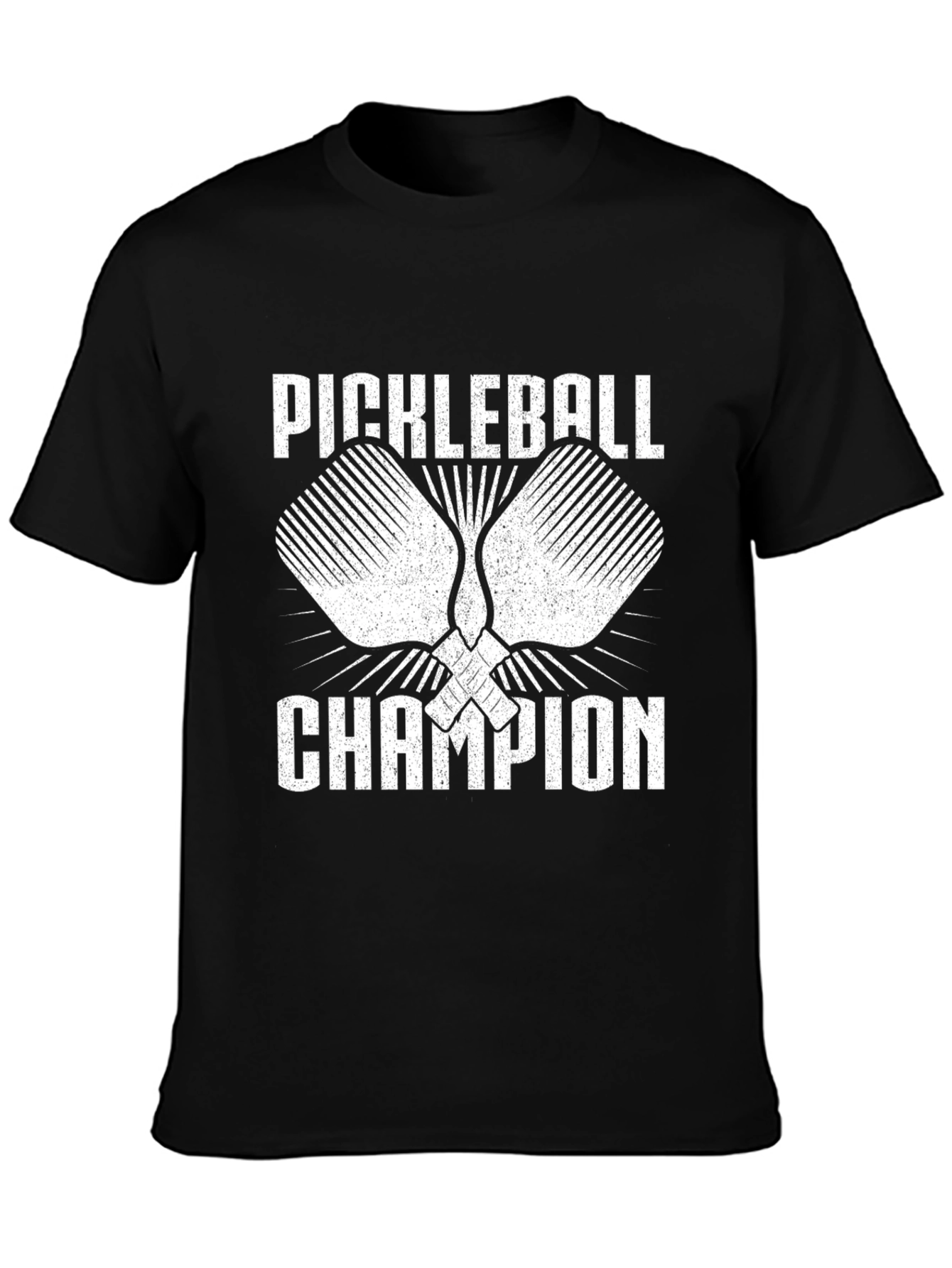 Pickleball Champion Graphic Tee - Black Cotton Shirt