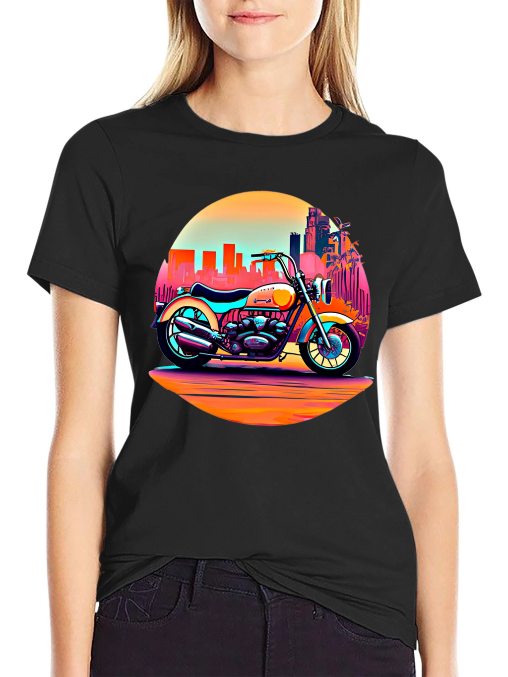 Retro Motorcycle Graphic T-Shirt