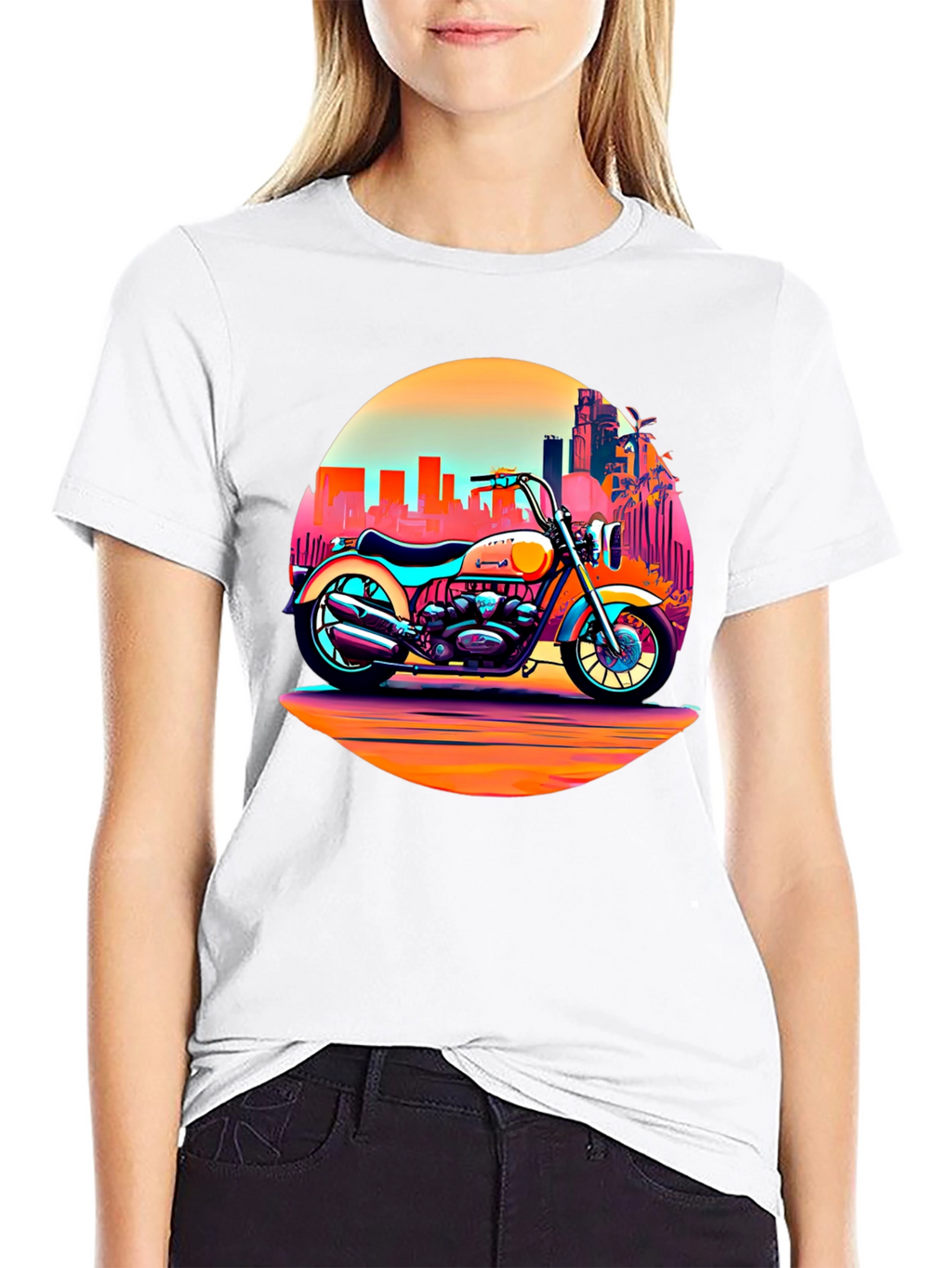 Retro Motorcycle Graphic T-Shirt