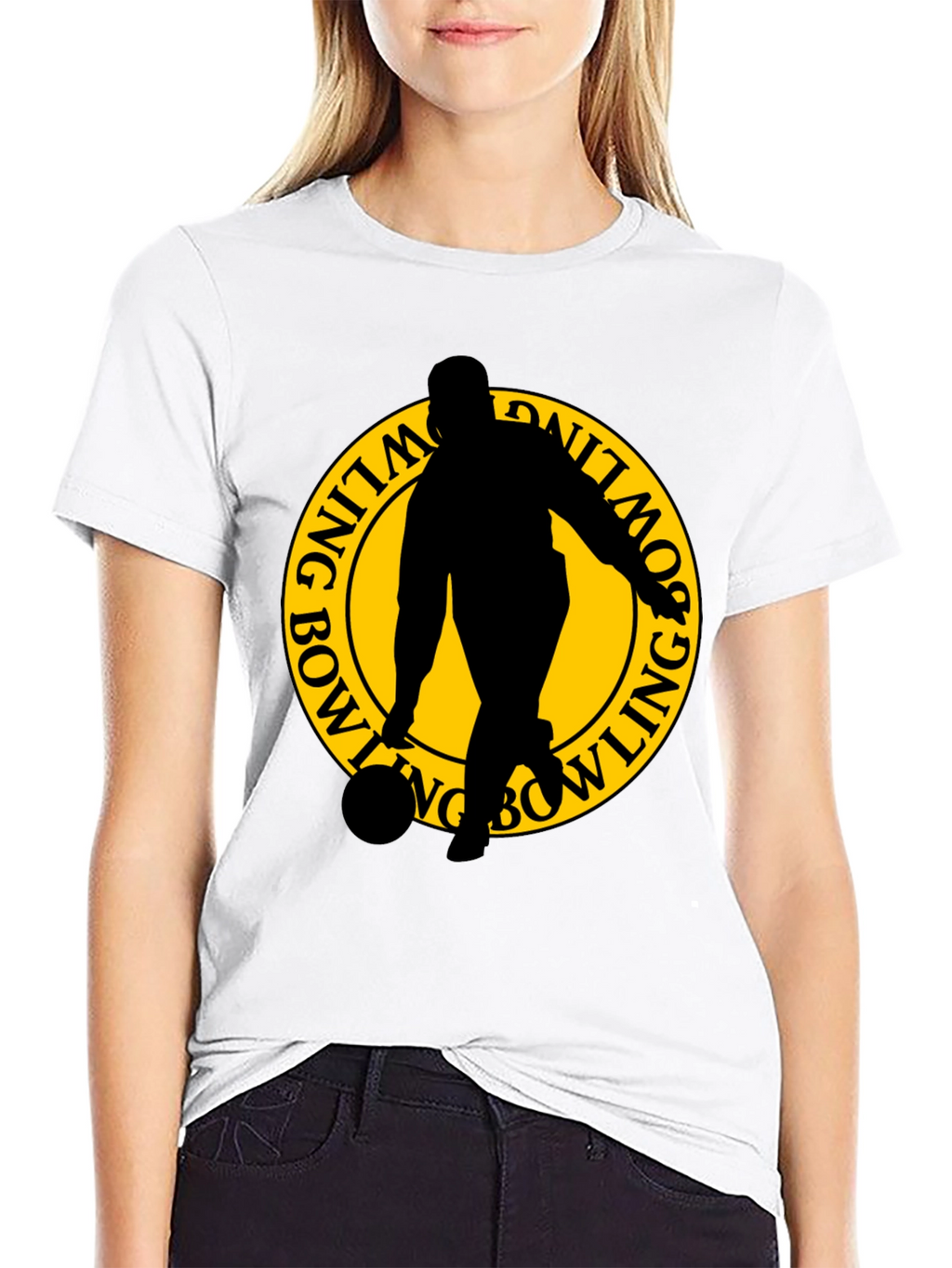 Bowling Silhouette Graphic T-Shirt
