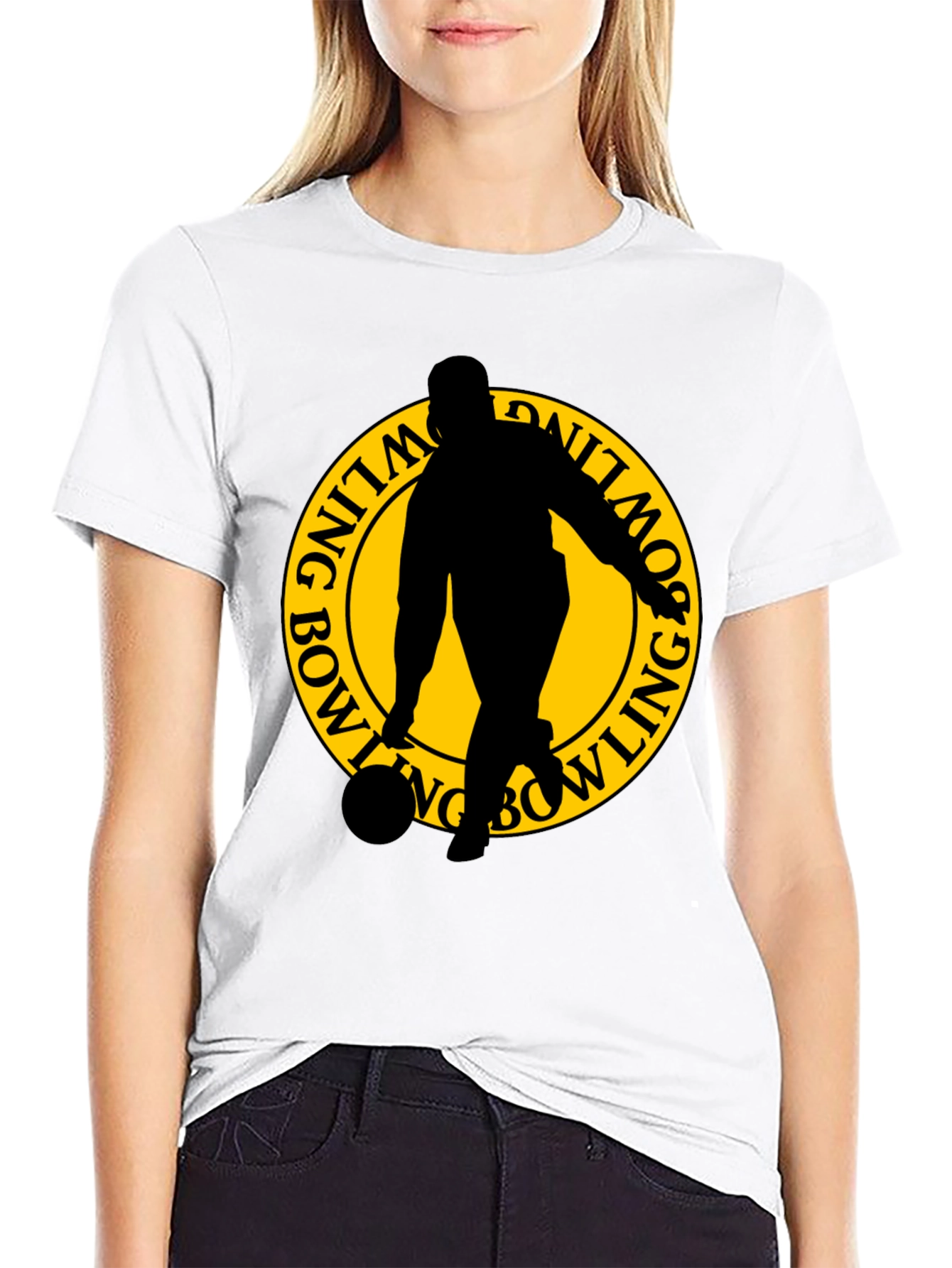 Bowling Silhouette Graphic T-Shirt