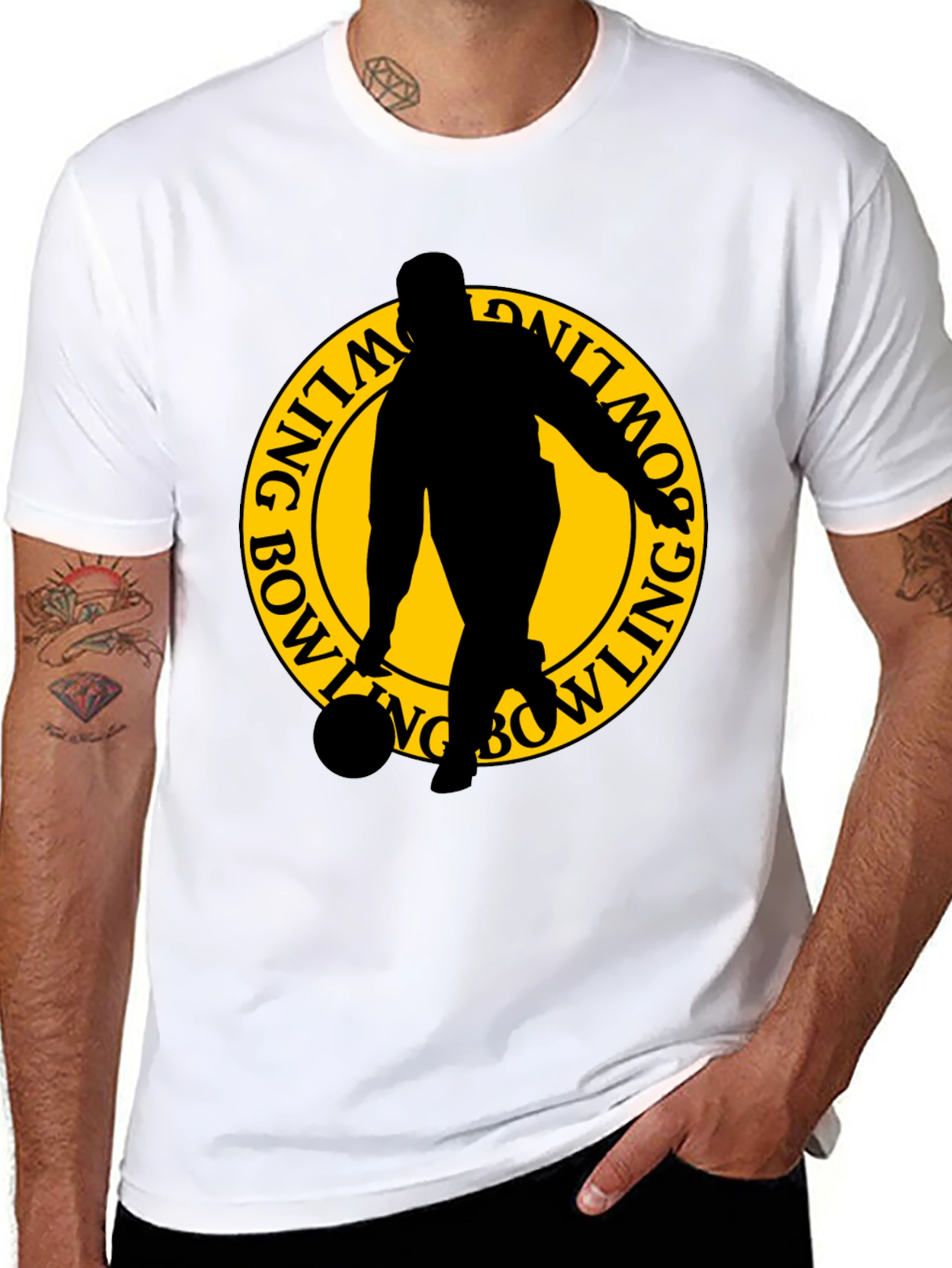 Bowling Silhouette Graphic T-Shirt