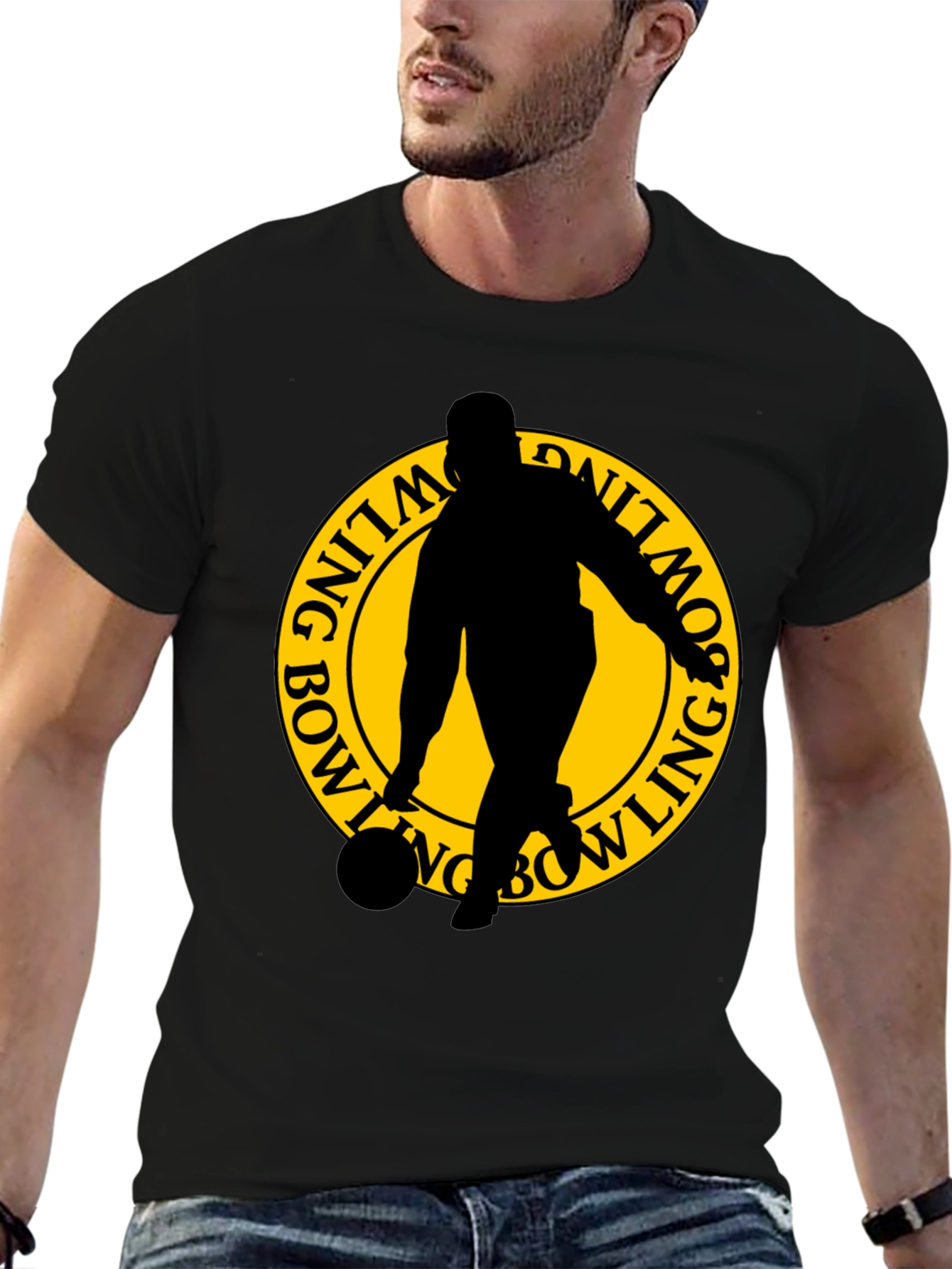 Bowling Silhouette Graphic T-Shirt