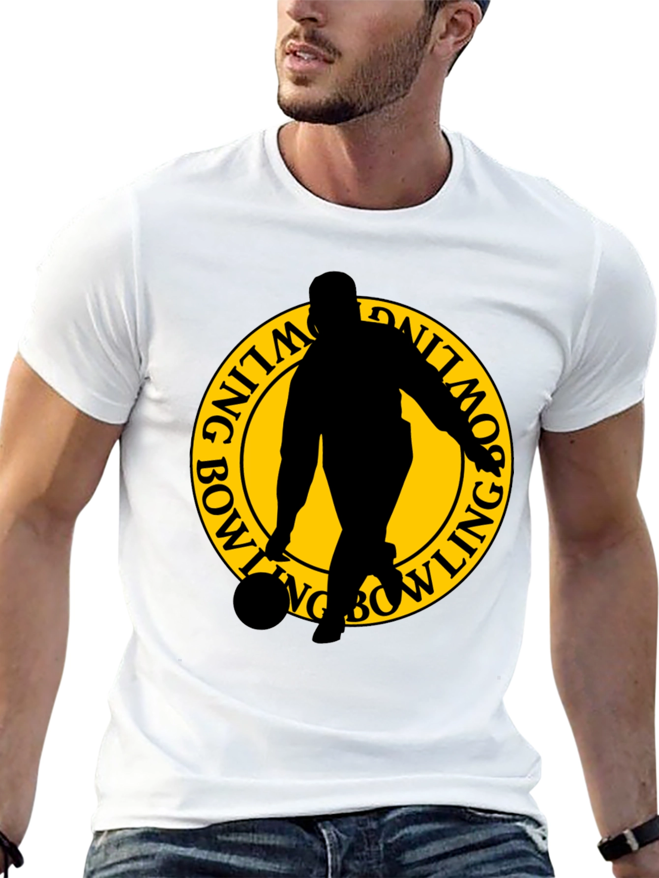 Bowling Silhouette Graphic T-Shirt