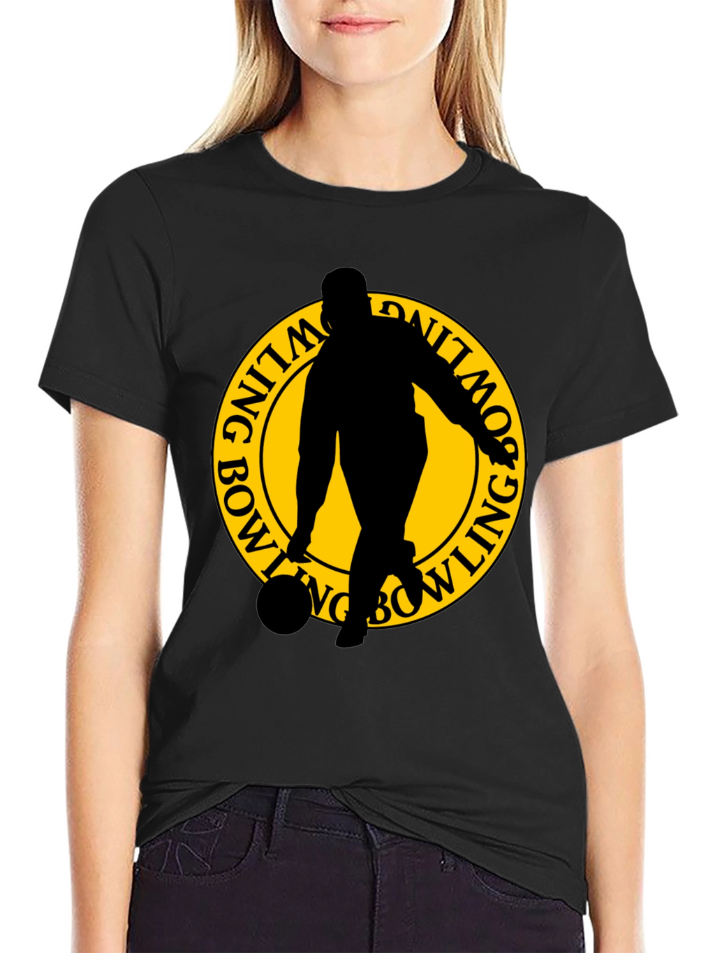 Bowling Silhouette Graphic T-Shirt