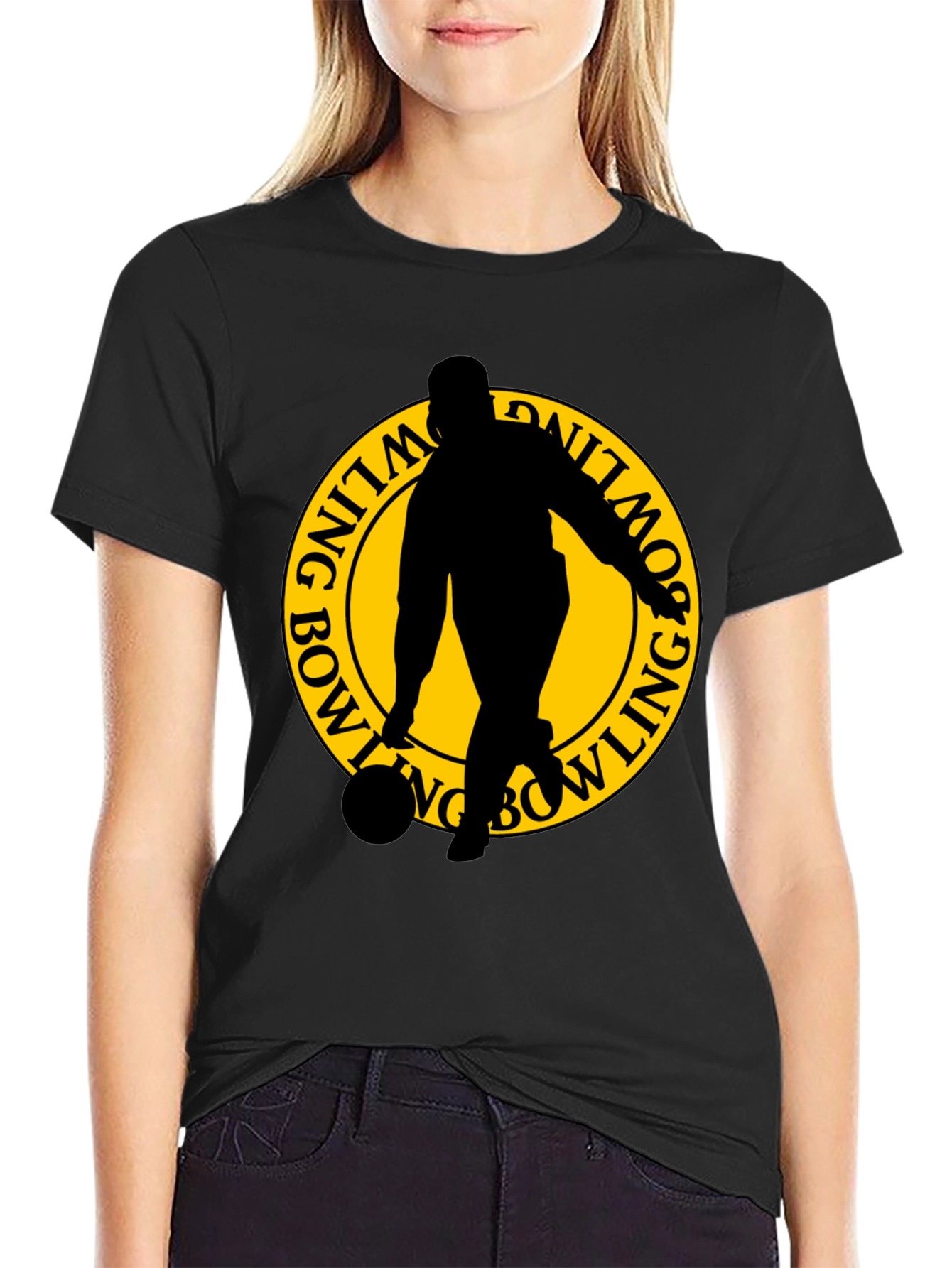 Bowling Silhouette Graphic T-Shirt