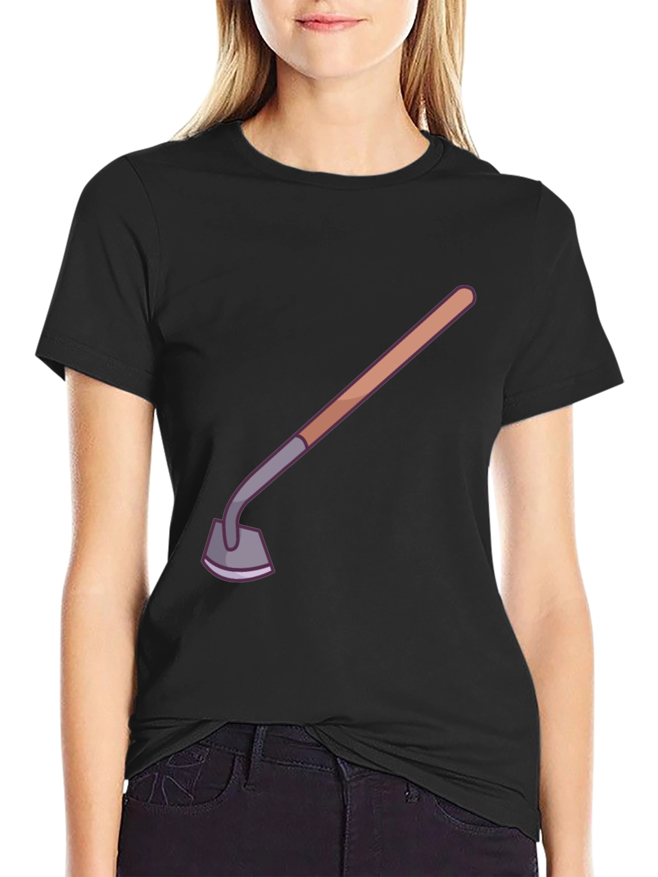 Novelty Gardening Hoe Graphic Tee - Black