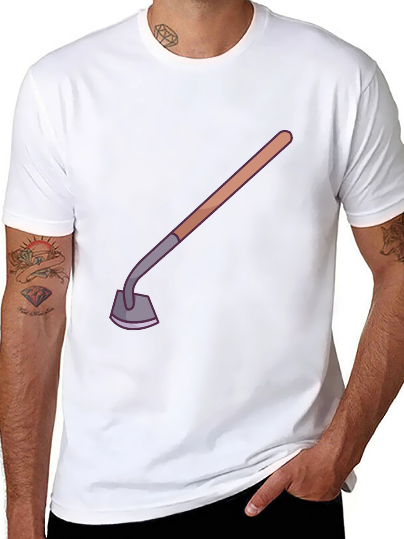 Novelty Gardening Hoe Graphic Tee - Black