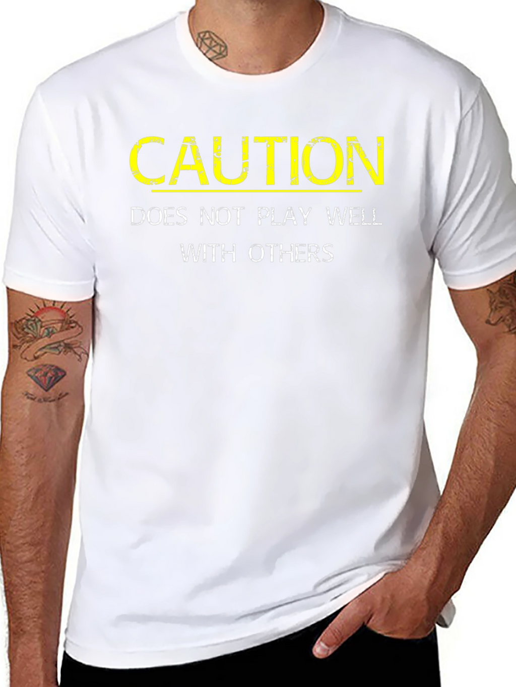 Caution: Does Not Play Well With Others Black T-Shirt