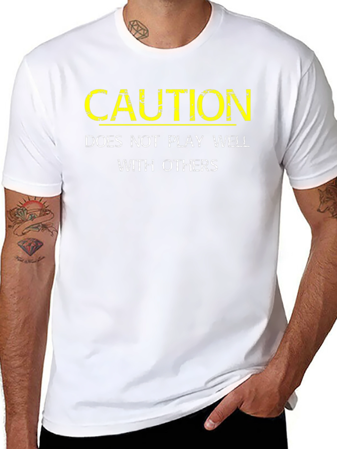 Caution: Does Not Play Well With Others Black T-Shirt