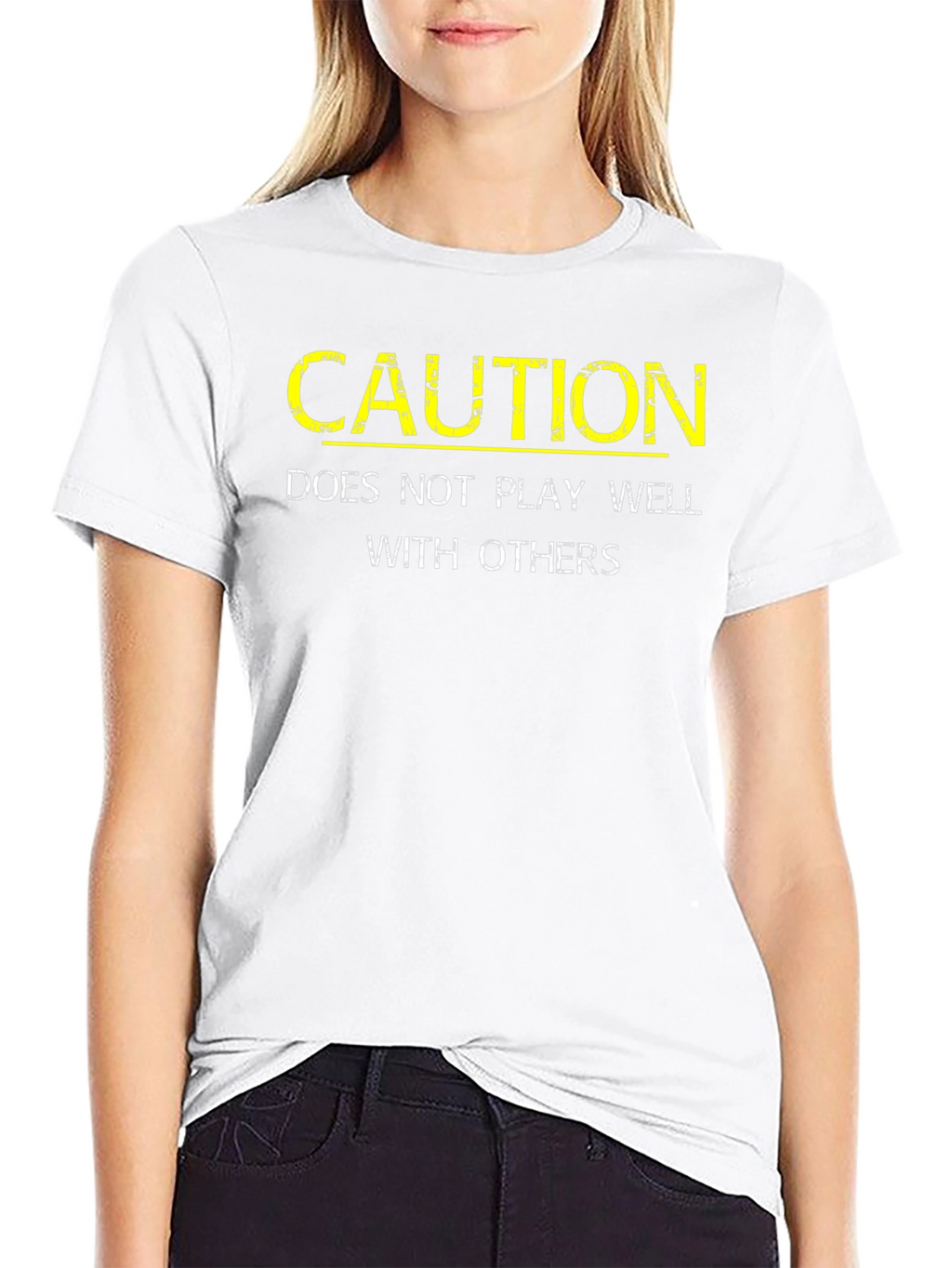 Caution: Does Not Play Well With Others Black T-Shirt