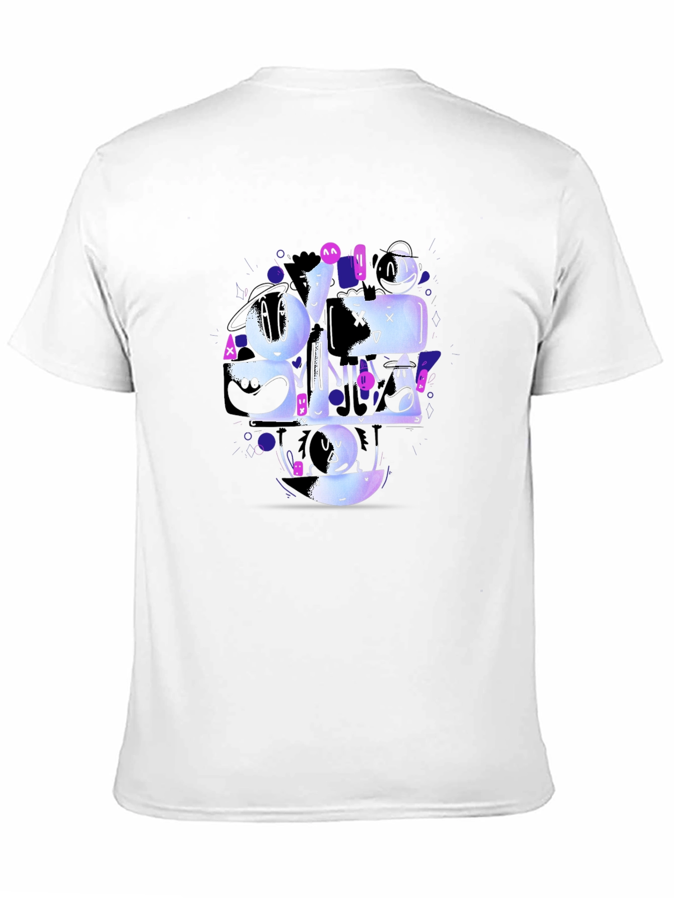 Abstract Character Graphic Black T-Shirt