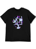 Abstract Character Graphic Black T-Shirt