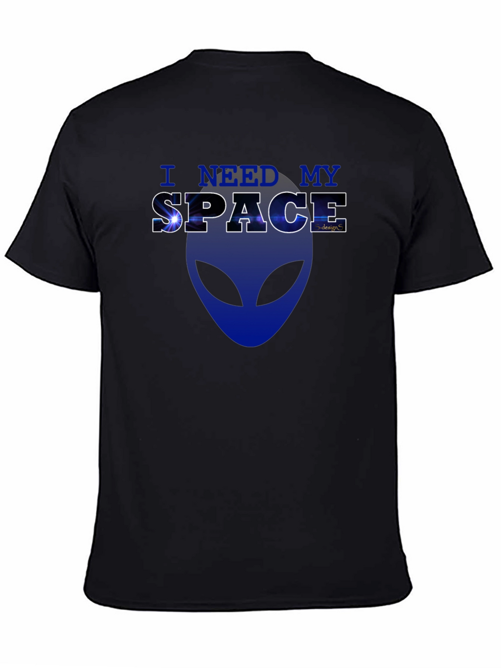 I Need My Space Alien Graphic T-Shirt - Black