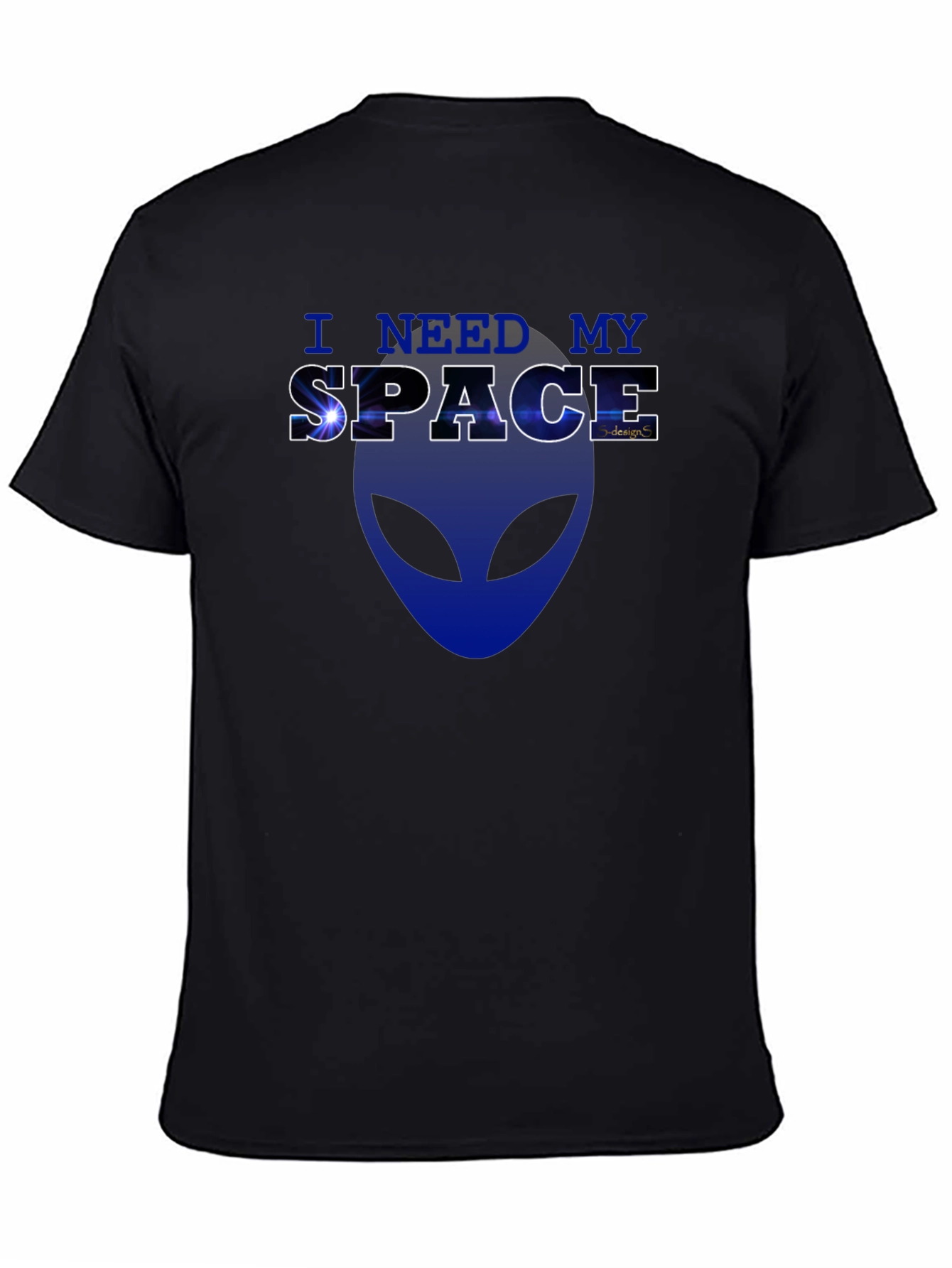 I Need My Space Alien Graphic T-Shirt - Black