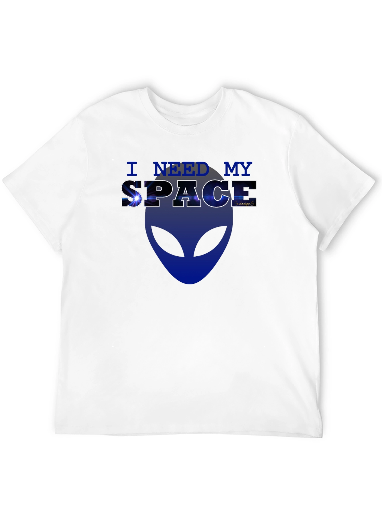 I Need My Space Alien Graphic T-Shirt - Black