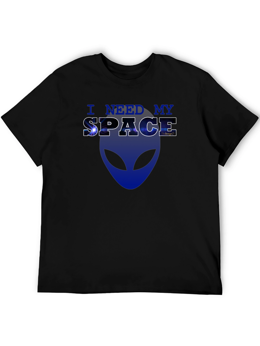I Need My Space Alien Graphic T-Shirt - Black