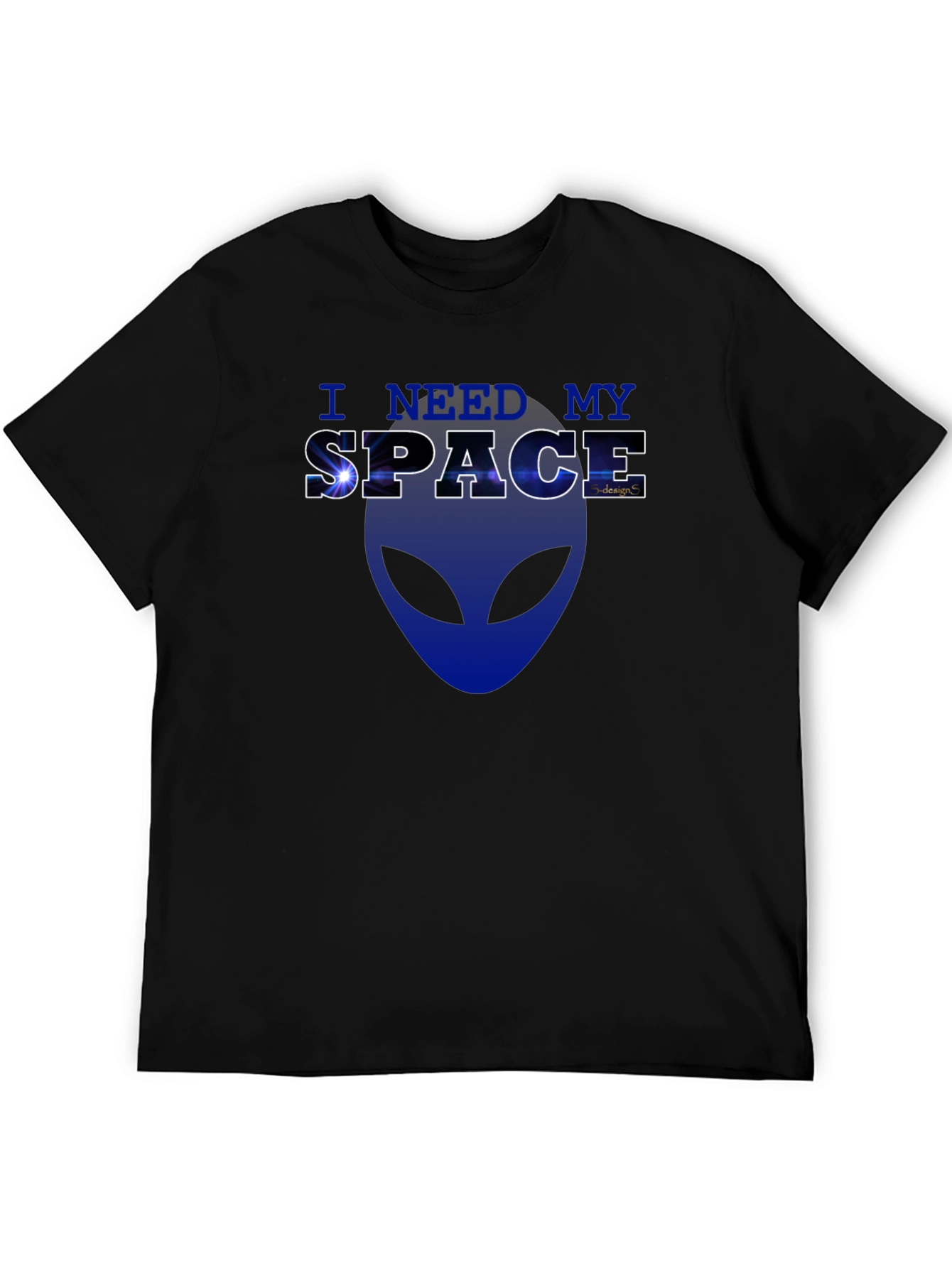 I Need My Space Alien Graphic T-Shirt - Black