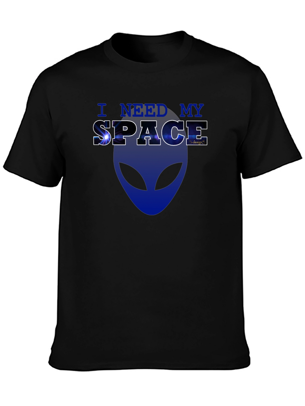 I Need My Space Alien Graphic T-Shirt - Black