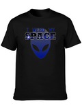 I Need My Space Alien Graphic T-Shirt - Black