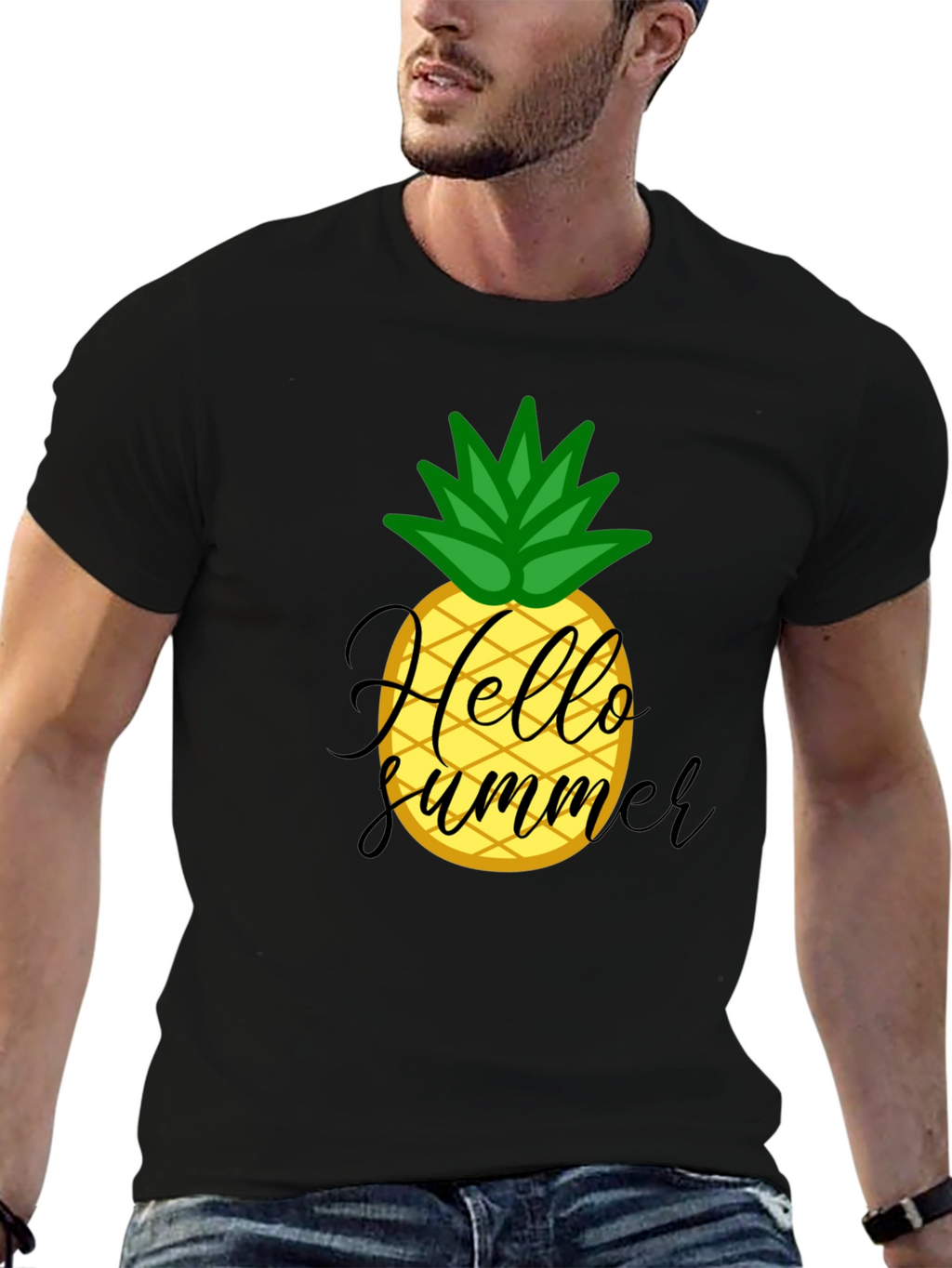 Hello Summer Pineapple Graphic Tee