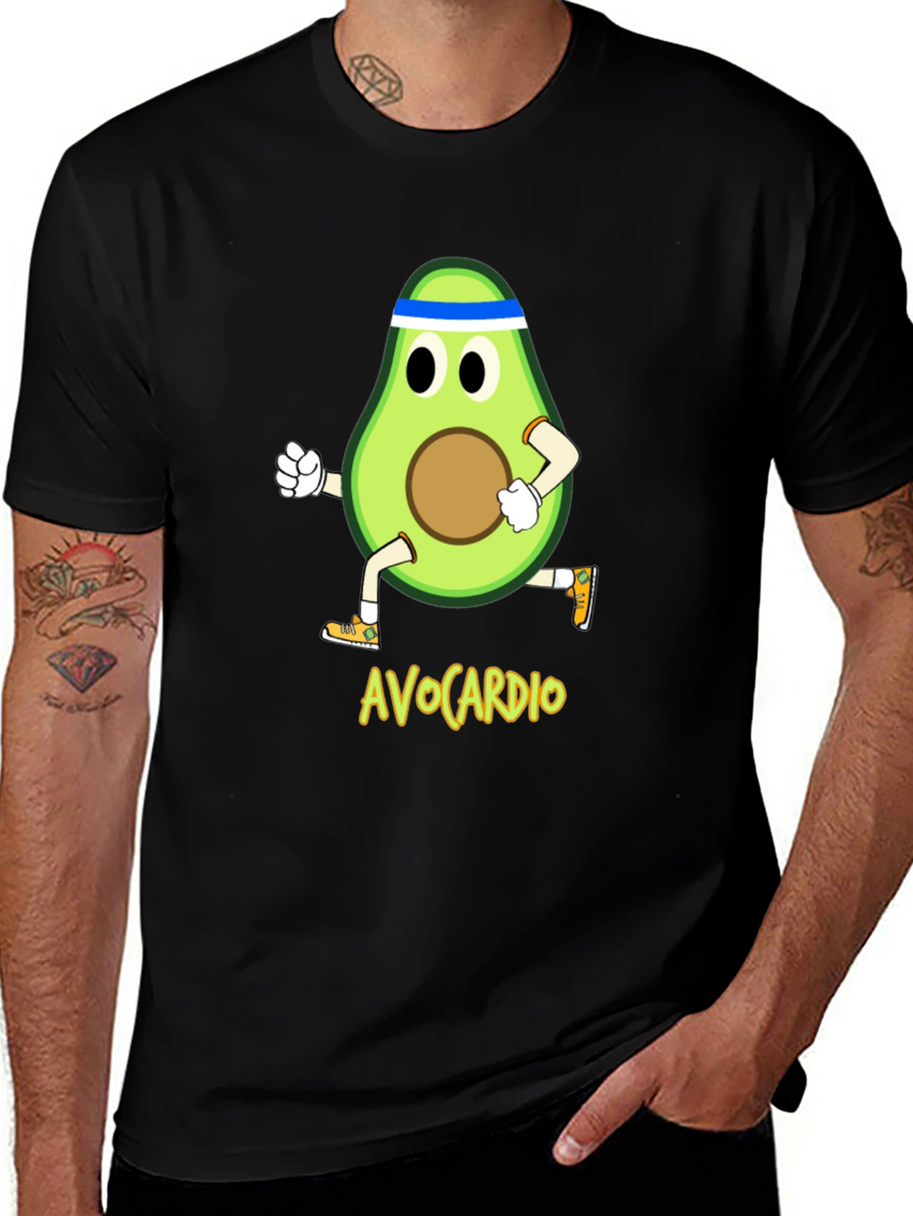 AvoCardio Running Avocado Black T-Shirt