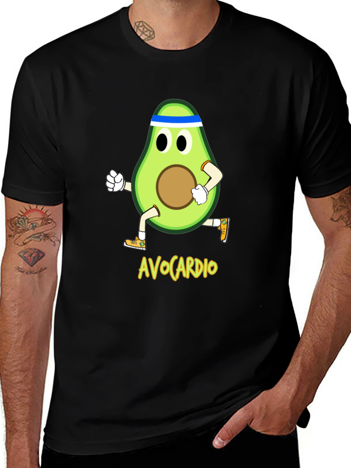 AvoCardio Running Avocado Black T-Shirt