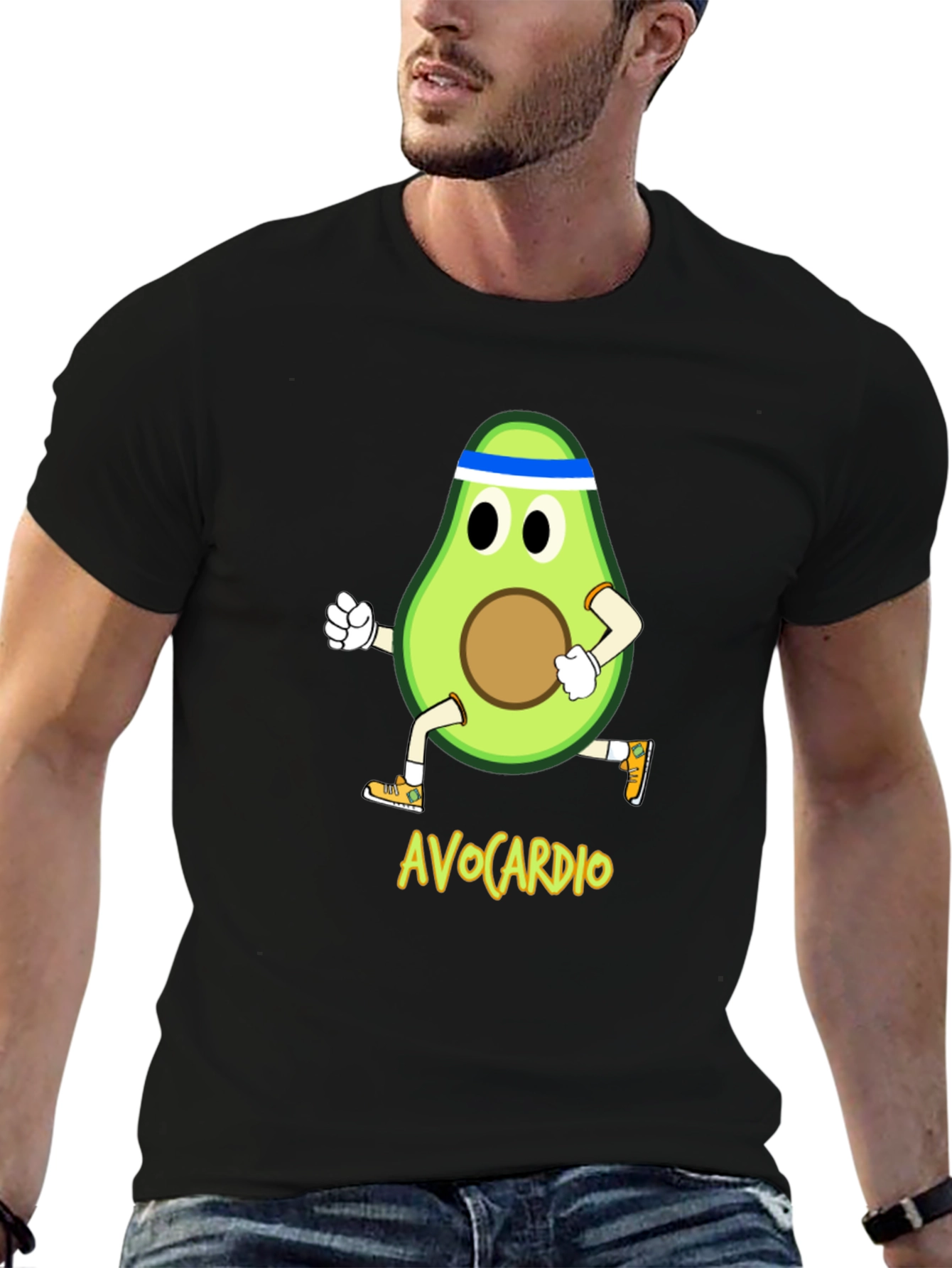 AvoCardio Running Avocado Black T-Shirt