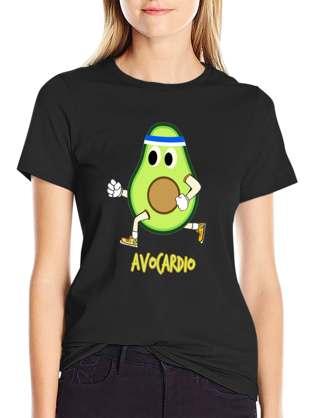 AvoCardio Running Avocado Black T-Shirt