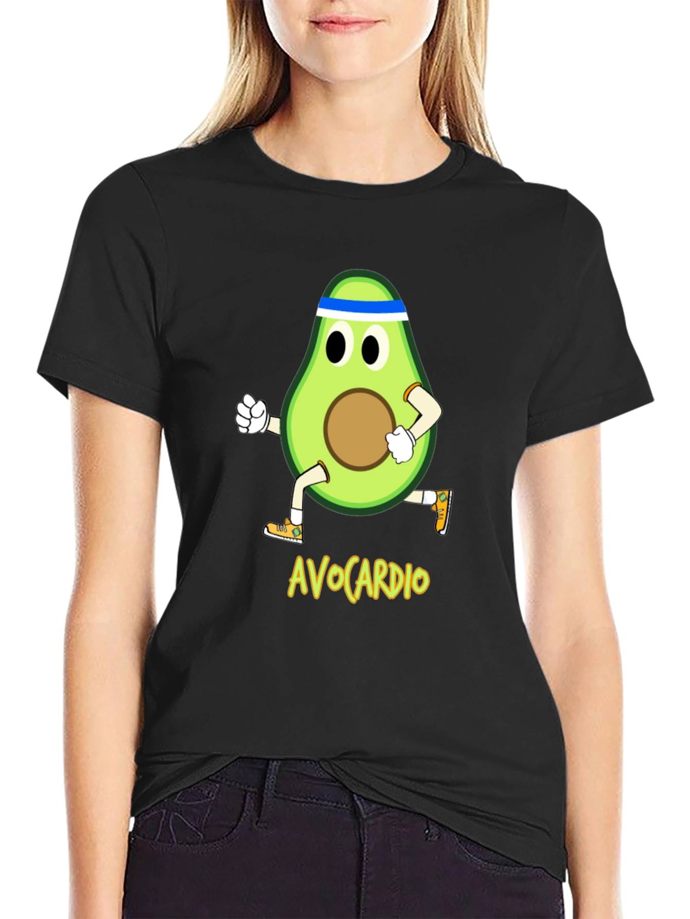AvoCardio Running Avocado Black T-Shirt