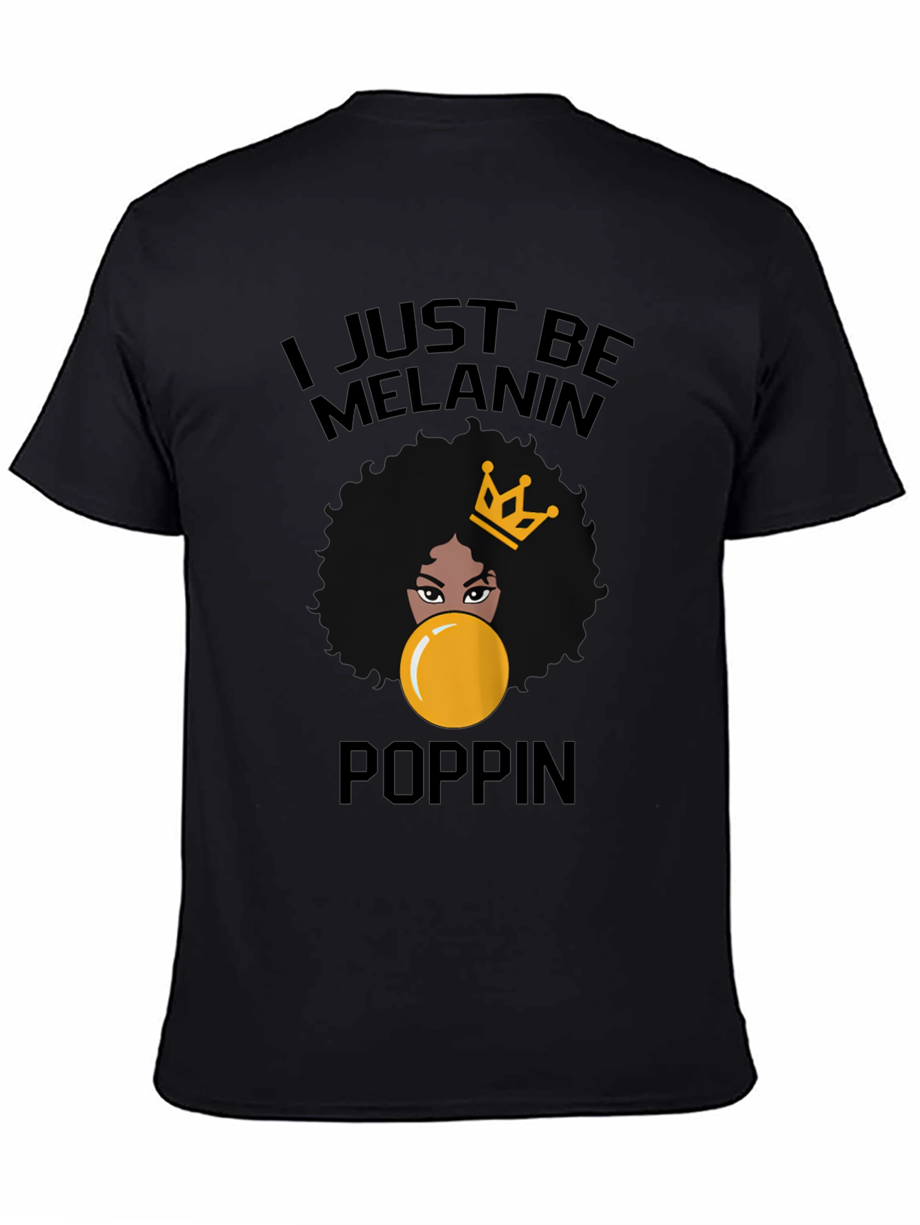 Melanin Poppin Graphic Tee - Stylish Black T-Shirt
