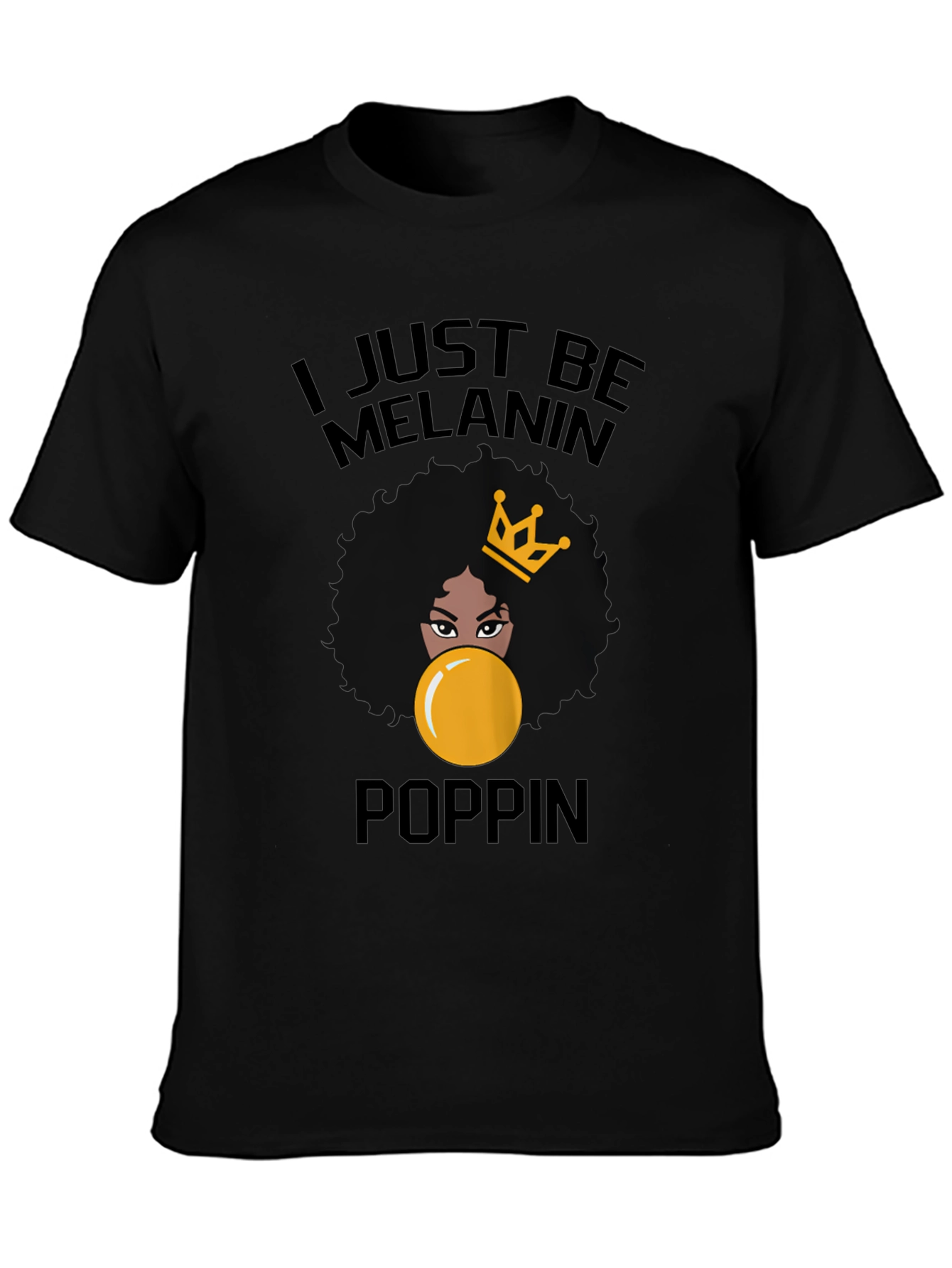 Melanin Poppin Graphic Tee - Stylish Black T-Shirt