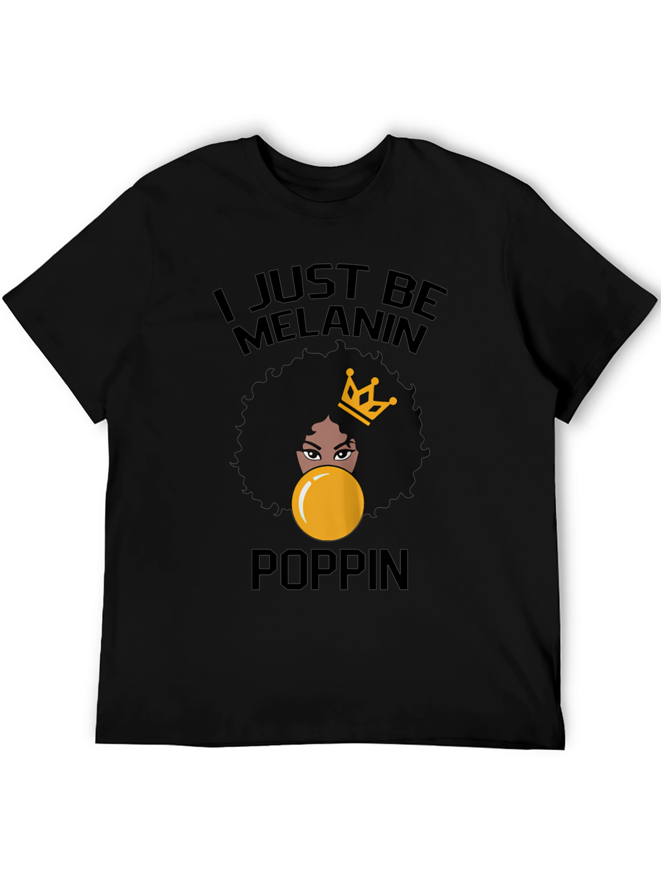 Melanin Poppin Graphic Tee - Stylish Black T-Shirt