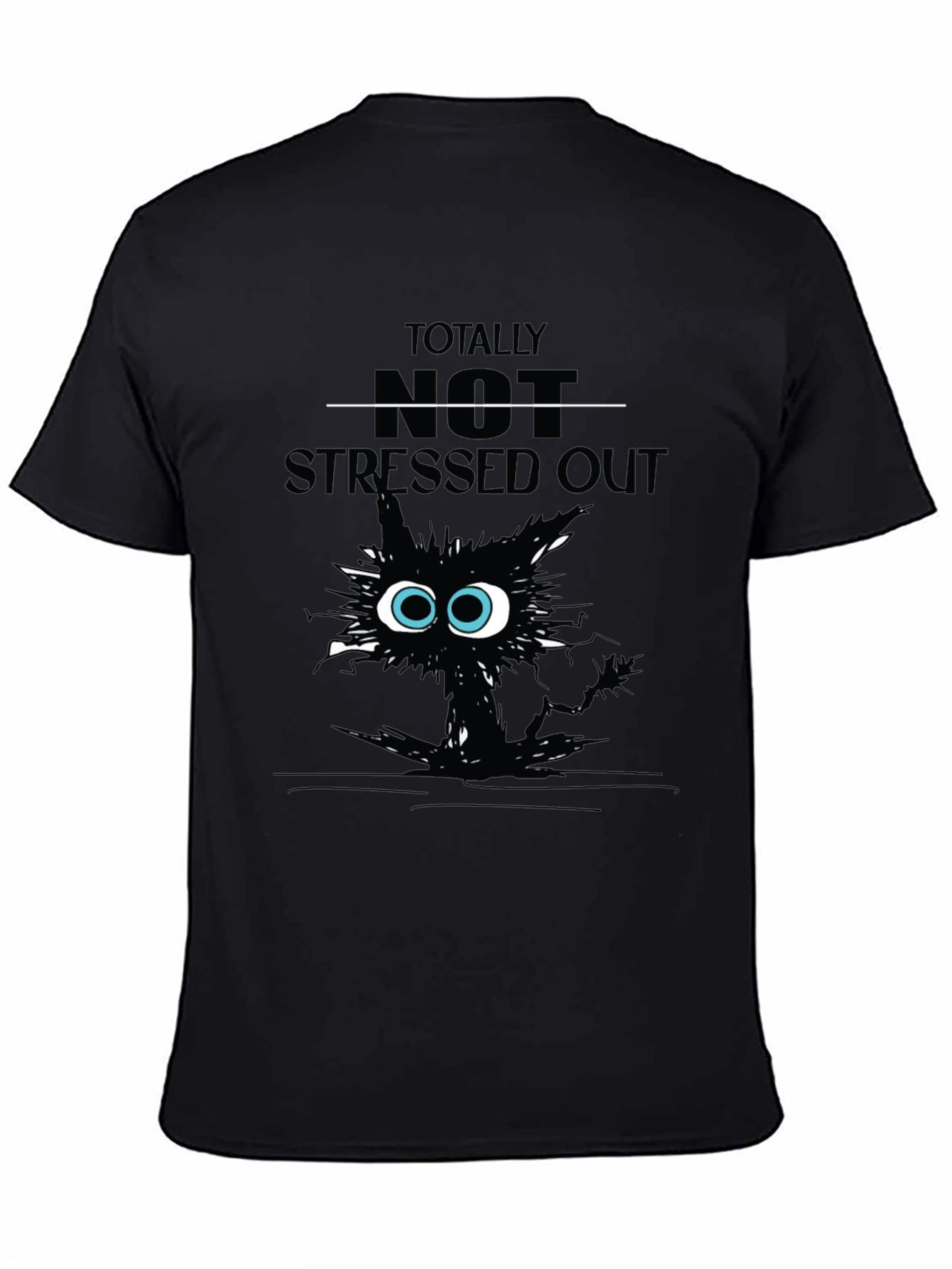 Totally Not Stressed Out Cat Graphic T-Shirt