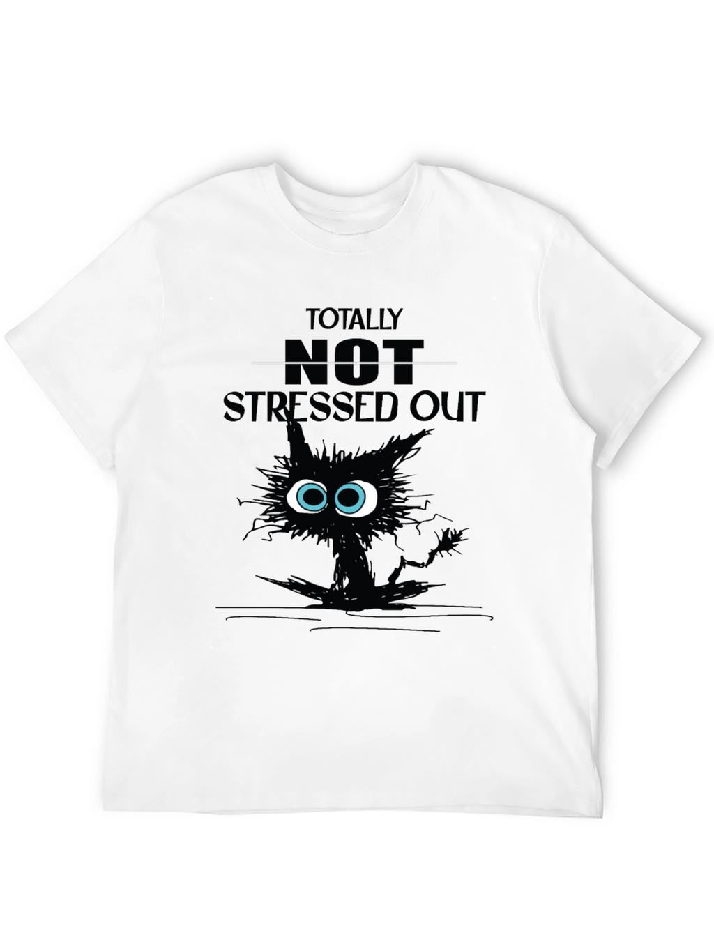 Totally Not Stressed Out Cat Graphic T-Shirt